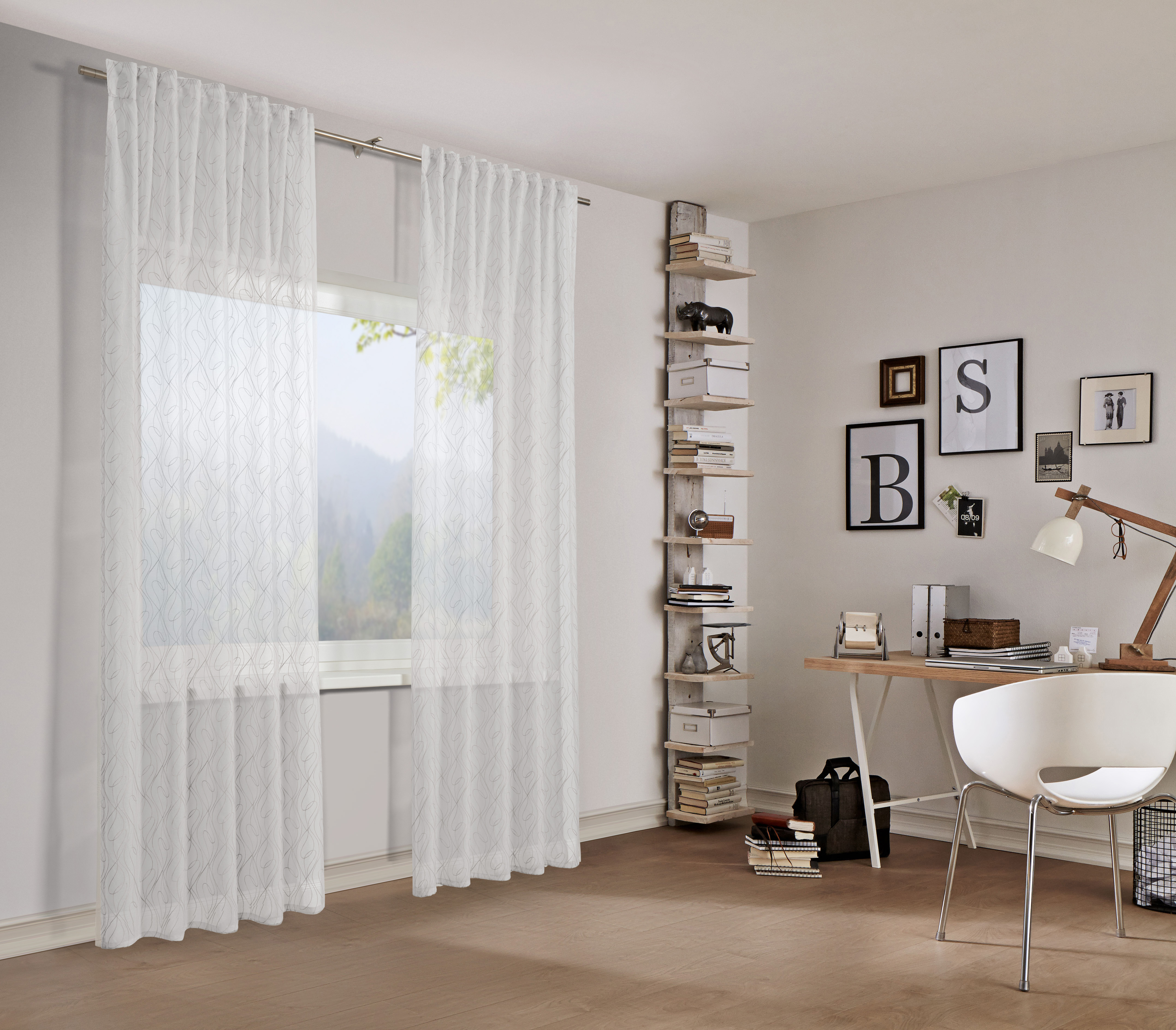 Sehlbach Schal mit Gardinenband weiß, 135 x 245 cm Sehlbach Schal mit Gardinenband weiß, 135 x 245 cm