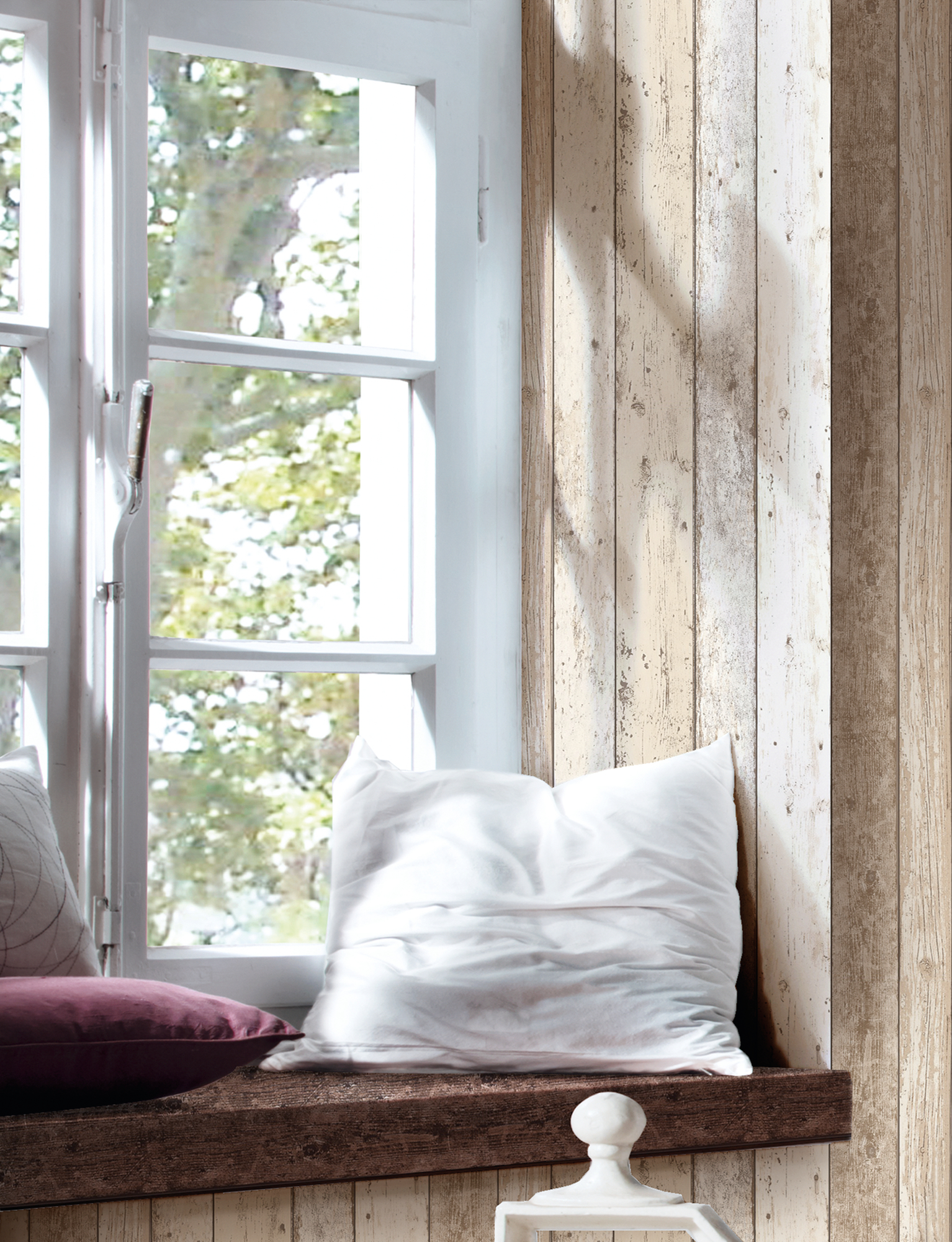 A.S. Création Vliestapete, holzoptik beige creme – paneeltapete im vintage shabby chic stil