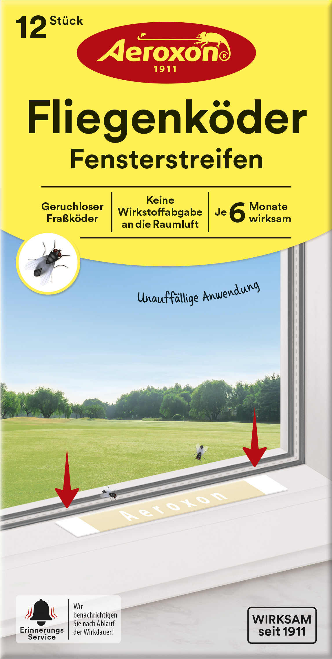 Aeroxon Fliegenköder Fensterstreifen, 12 Stück Aeroxon Fliegenköder Fensterstreifen, 12 Stück