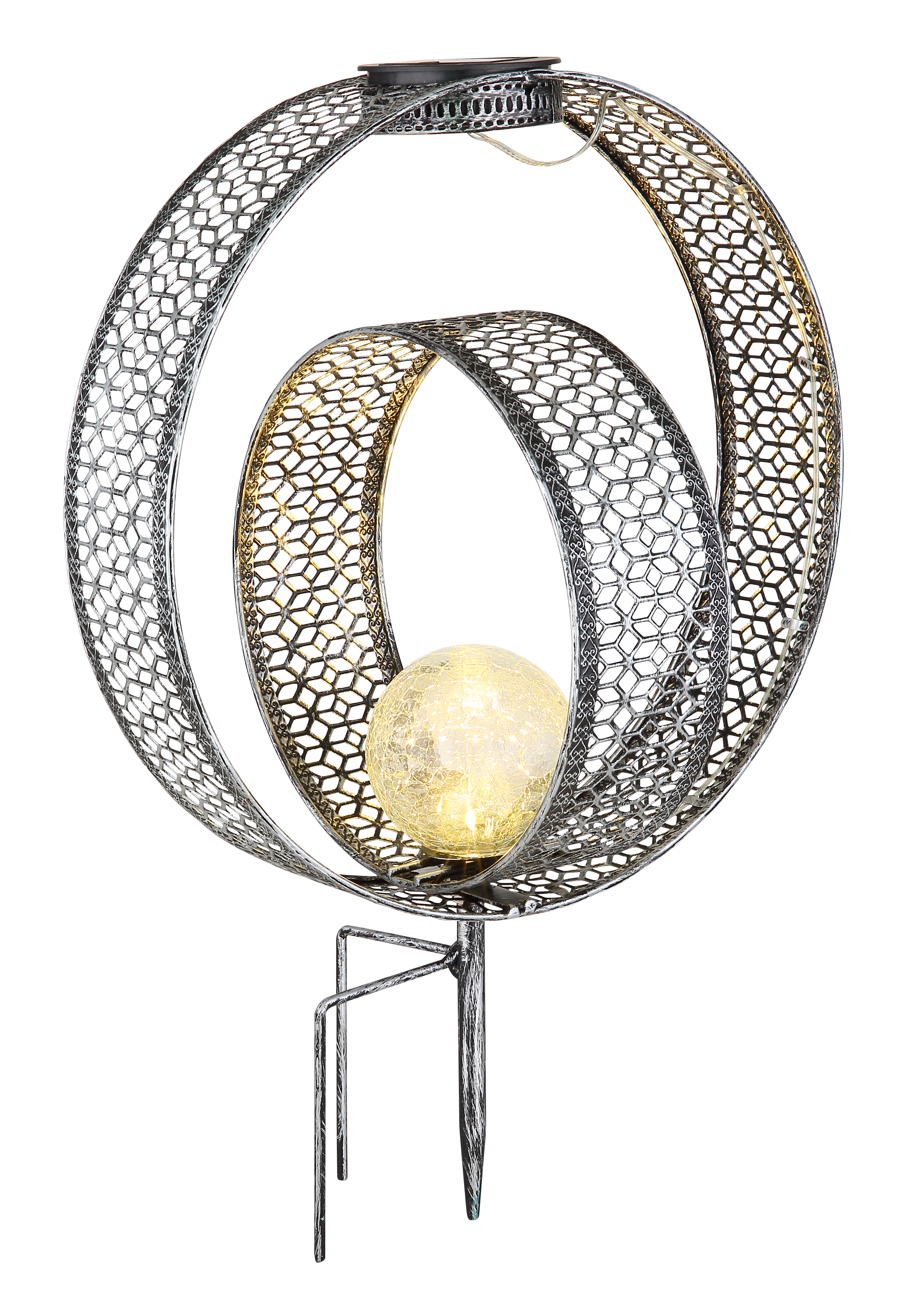Globo Solarleuchte Metall silberfarben, 1 x LED Globo Solarleuchte Metall silberfarben, 1 x LED