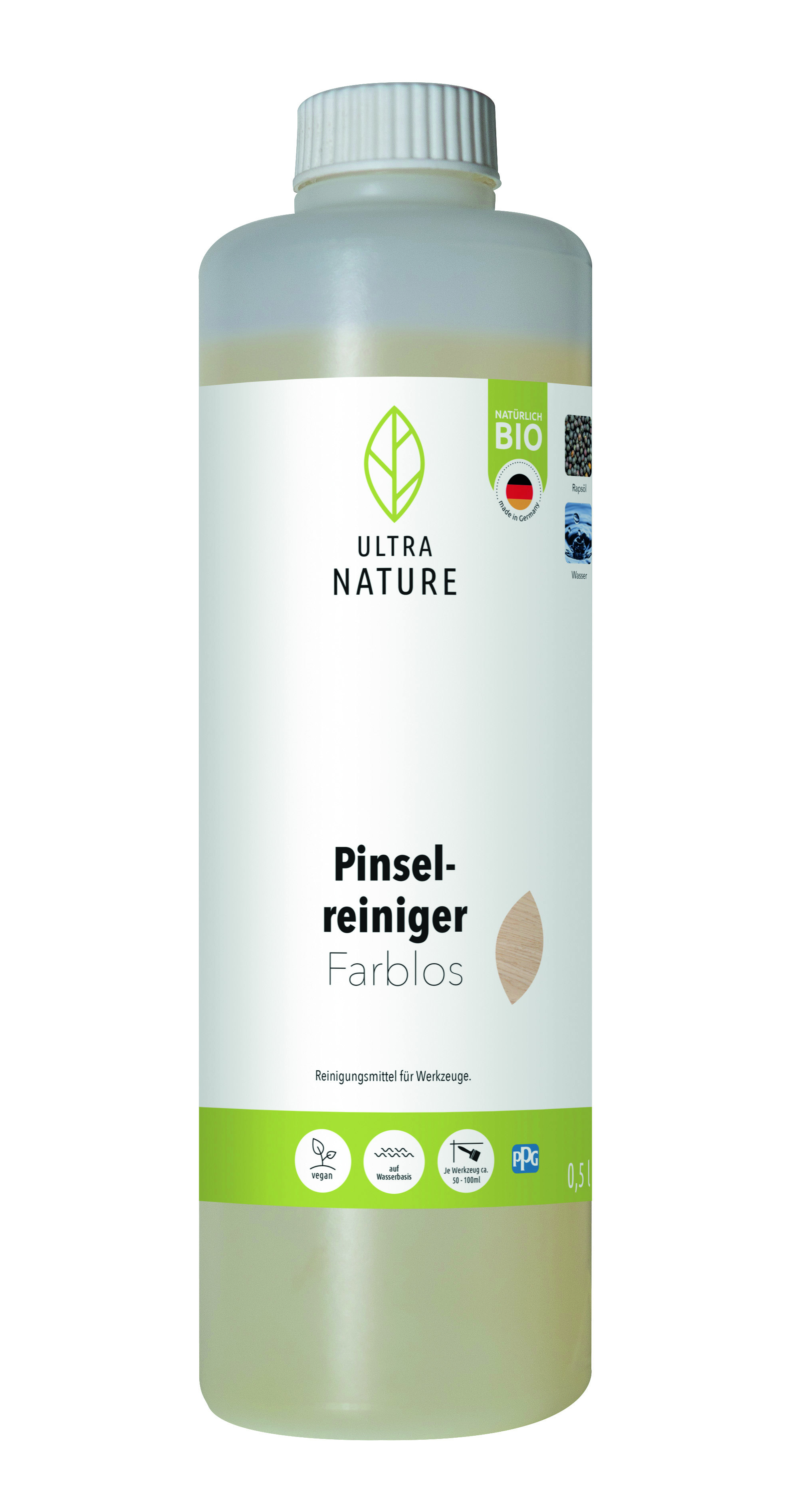 Ultra Nature Pinselreiniger Farblos, 0,5 l Ultra Nature Pinselreiniger Farblos, 0,5 l