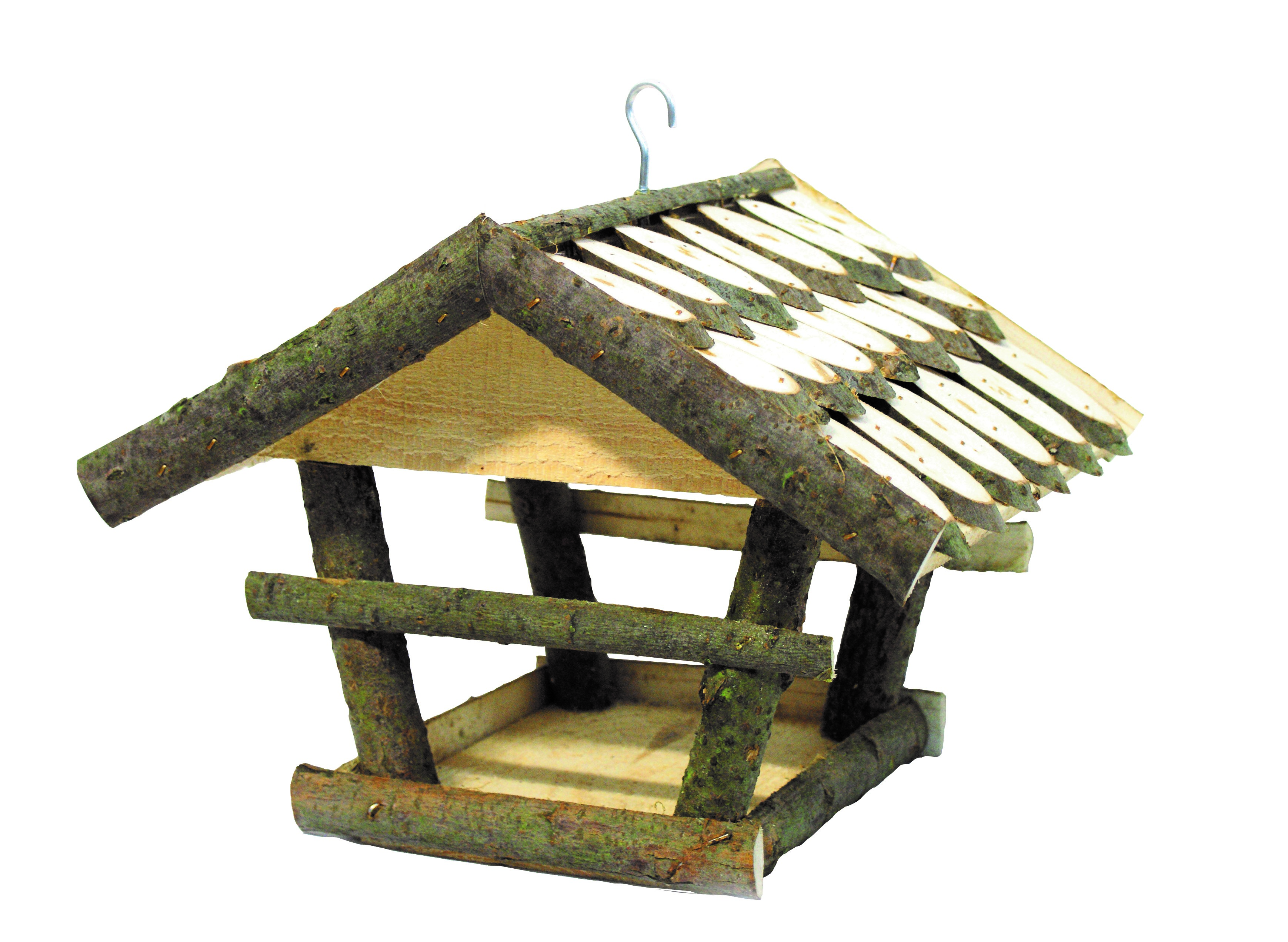 Vogelhaus Haselnuss Dach bunt 25x30x26cm