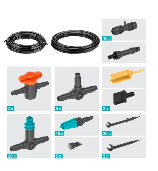 Gardena Micro-Drip-System Tropfbewässerung Set Terrasse (30 Pflanzen)