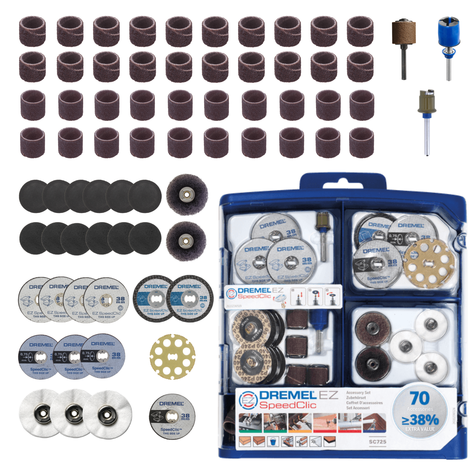 Dremel 725 EZ SpeedClic-Zubehörset 70-tlg. Dremel 725 EZ SpeedClic-Zubehörset 70-tlg.