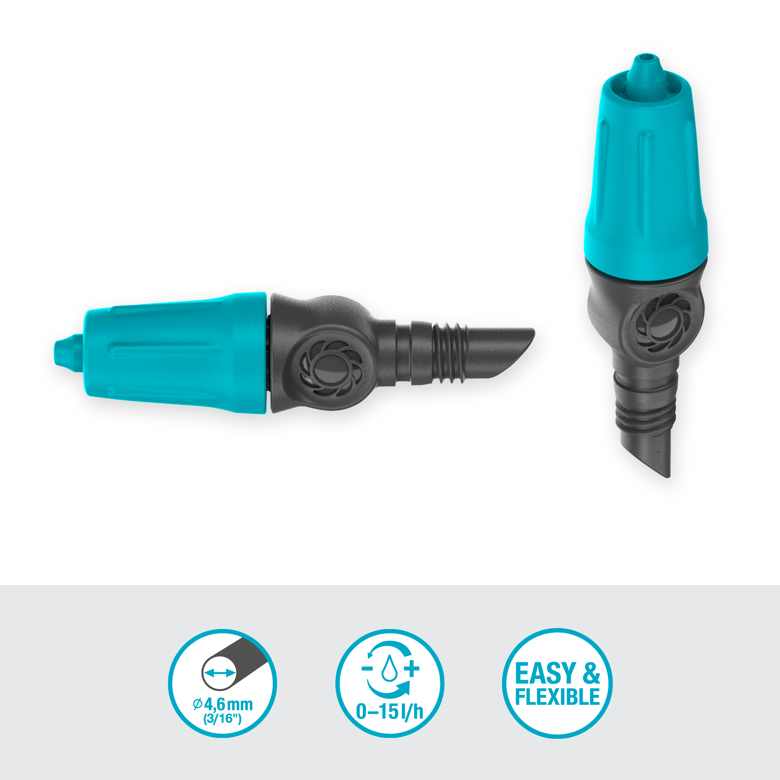 Gardena Micro-Drip-System Regulierbarer Endtropfer 0-15 l/h - Inhalt: 10 Stück Gardena Micro-Drip-System Regulierbarer Endtropfer 0-15 l/h - Inhalt: 10 Stück