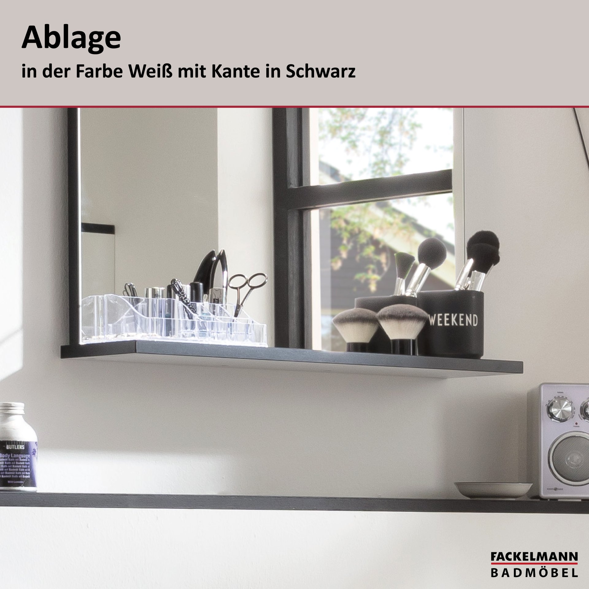 Fackelmann TE-A Spiegelelement, 598 x 692 x 135 mm, weiß