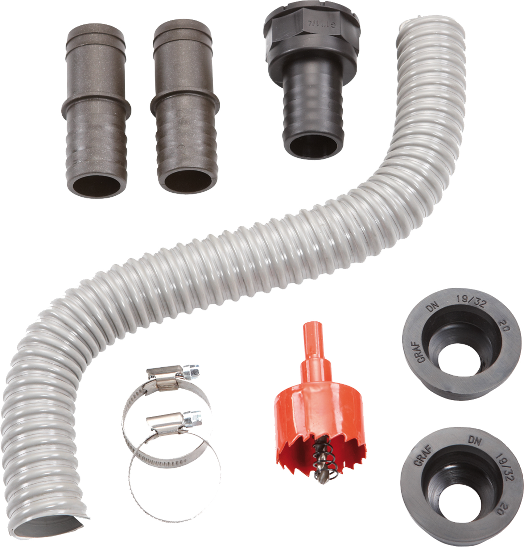 570926-1 VERBINDUNGSSET FLEX-COMFORT 1 1/4" GRAU