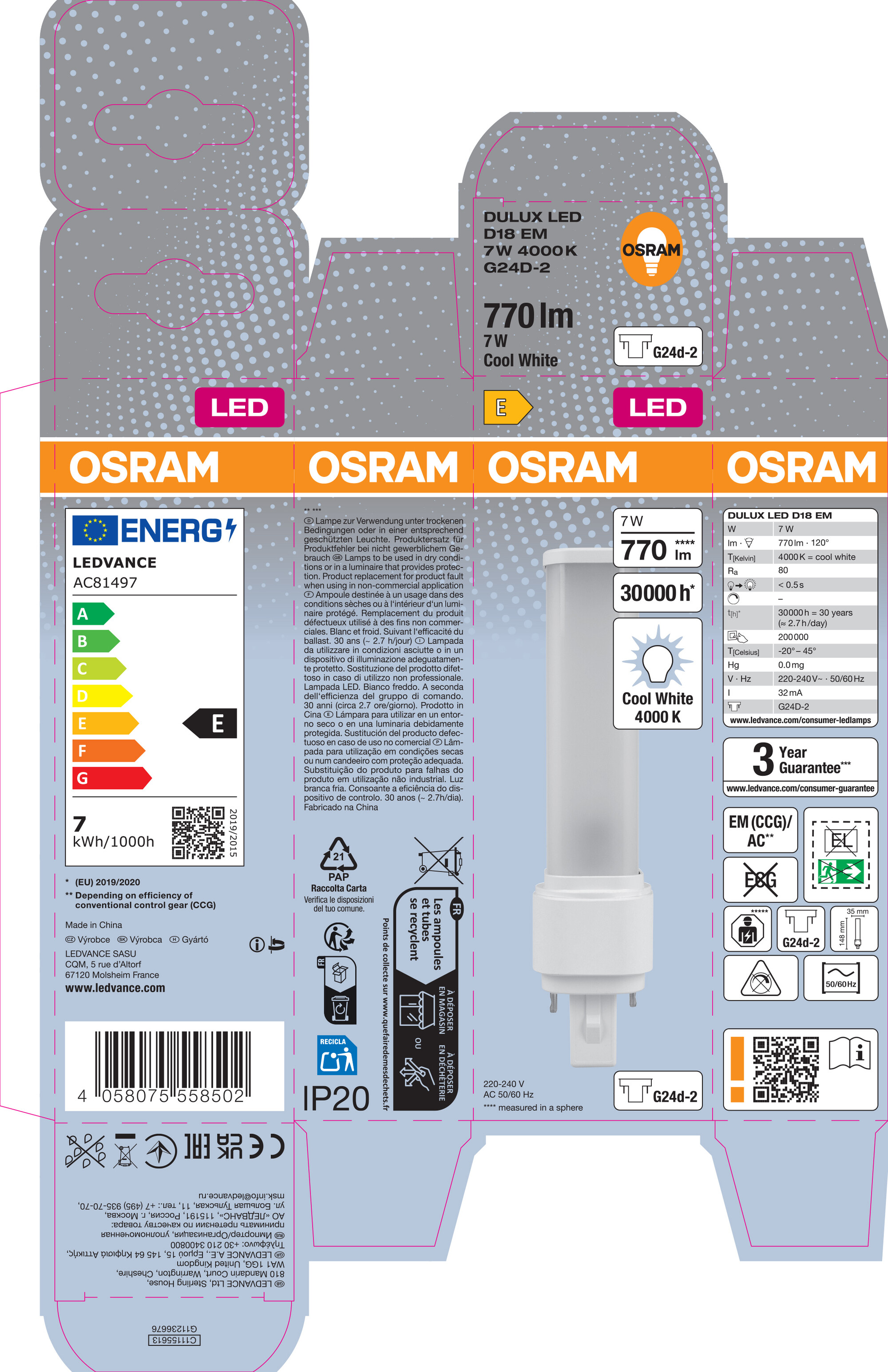 Osram DULUX LED Röhre 14,8 cm, kaltweiß