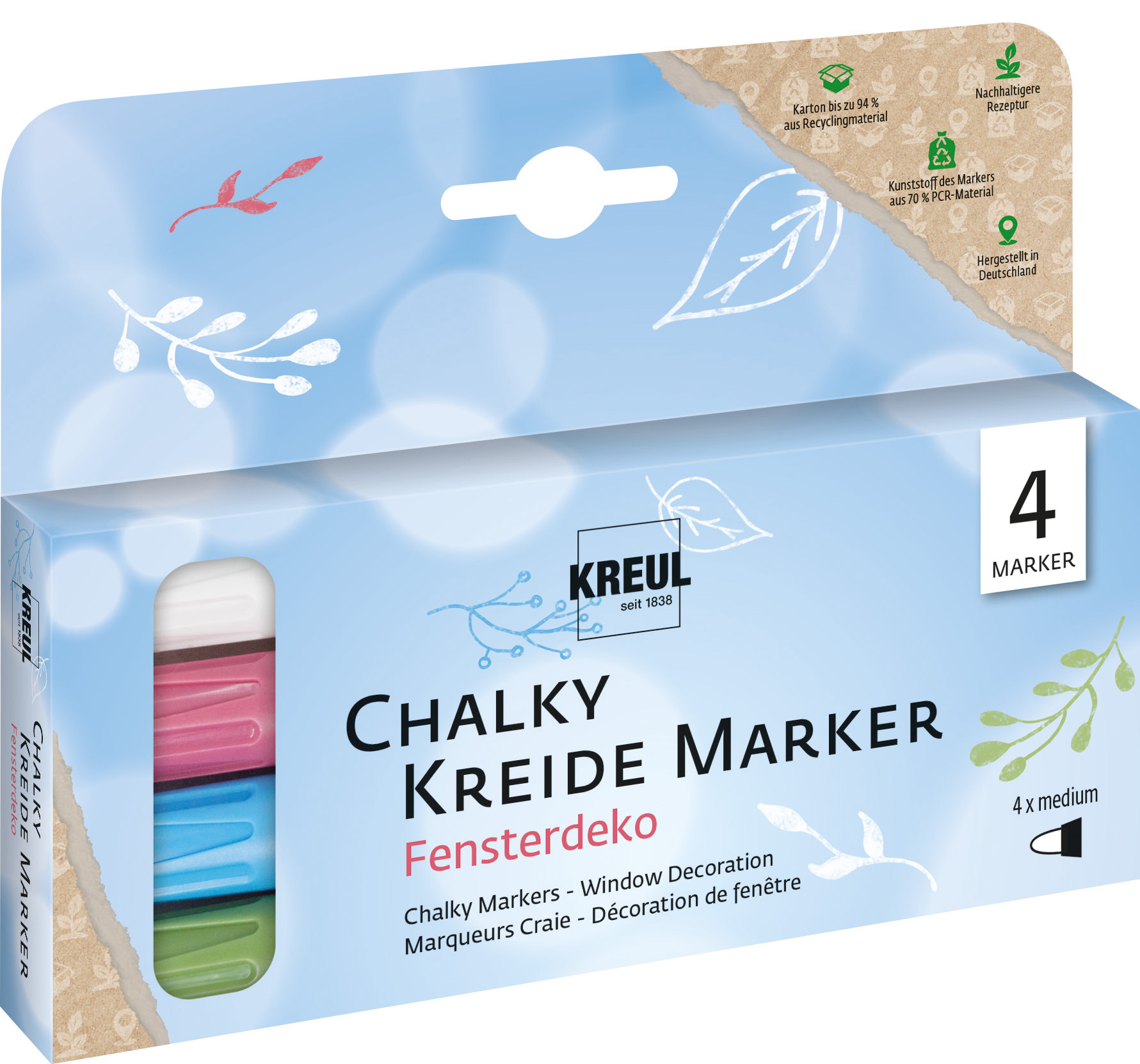 Kreul Chalky Kreidemarker 4er-Set, Fensterdeko Kreul Chalky Kreidemarker 4er-Set, Fensterdeko