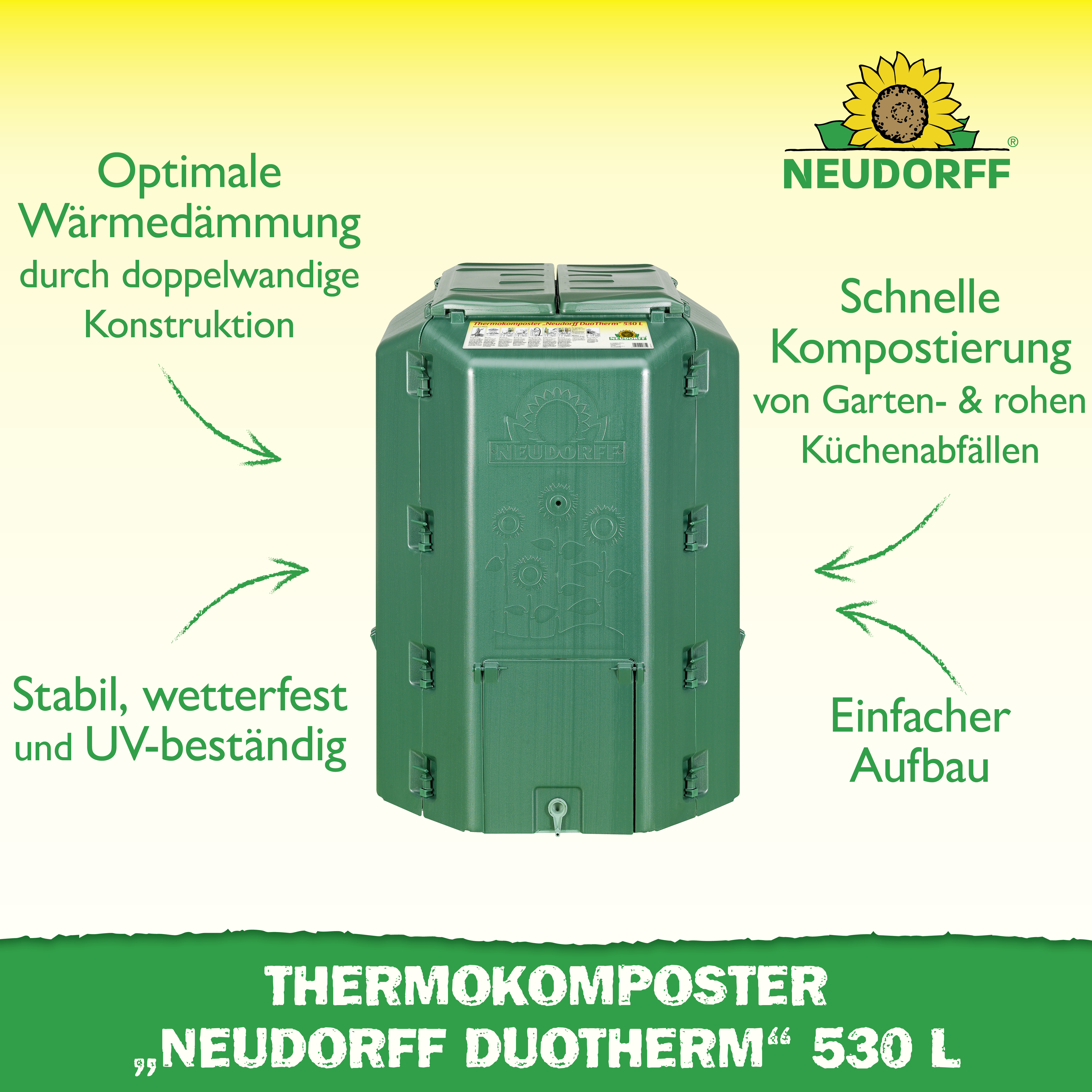 Neudorff Thermokomposter "DuoTherm", 530 L