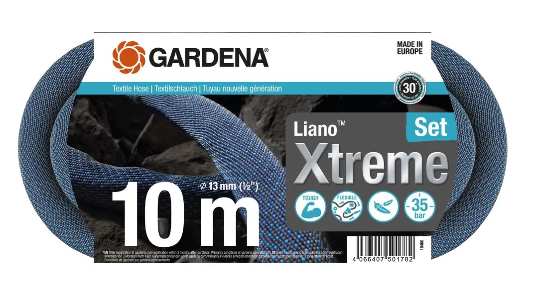Gardena Textilschlauch Liano™ Xtreme 1/2", 10 m Set Gardena Textilschlauch Liano™ Xtreme 1/2", 10 m Set