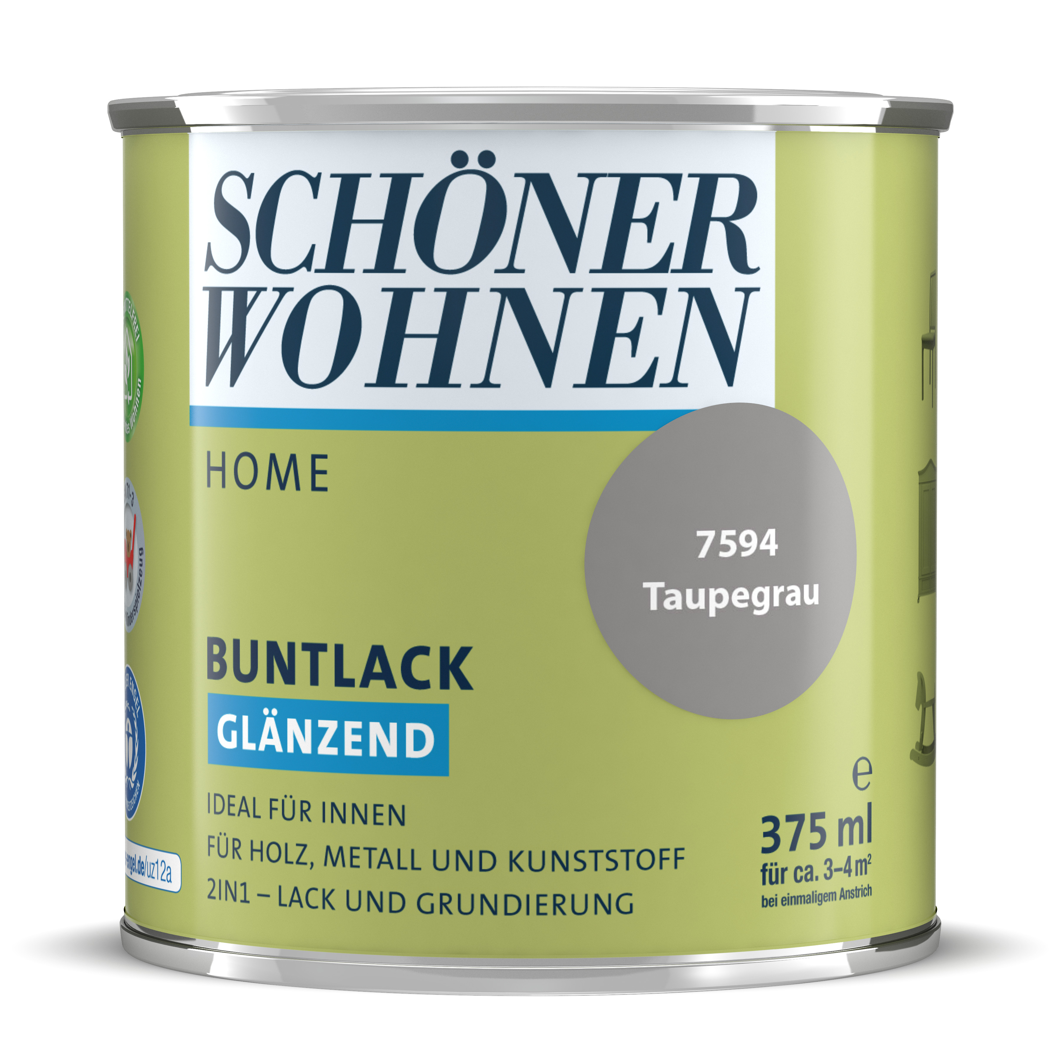 SW_2448-0375-7594 Schöner Wohnen Home Buntlack, glänzend, taupegrau