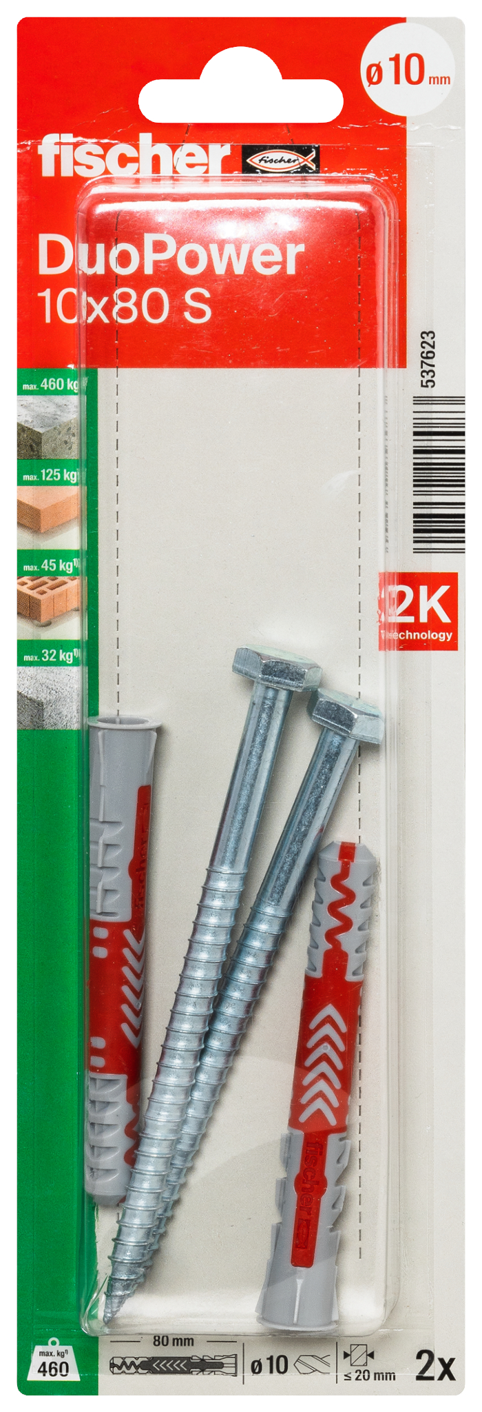 fischer DuoPower Universaldübel 10 x 80 S K (2) fischer DuoPower Universaldübel 10 x 80 S K (2)