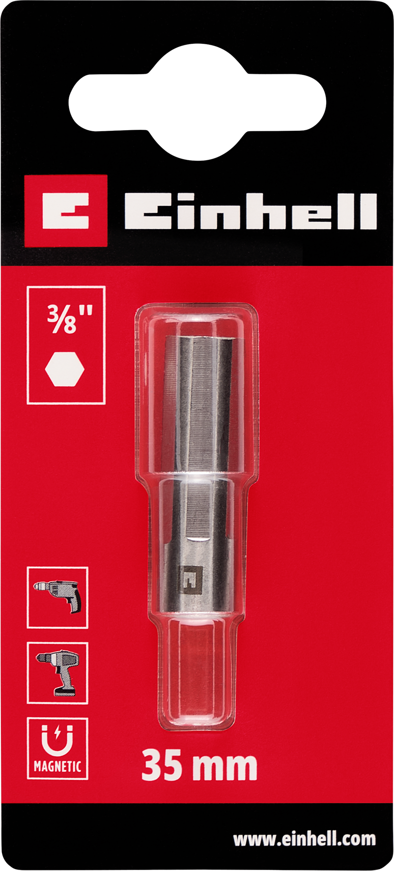 Einhell Magnetischer Bithalter aus Edelstahl, extra kurz, 35 mm Einhell Magnetischer Bithalter aus Edelstahl, extra kurz, 35 mm