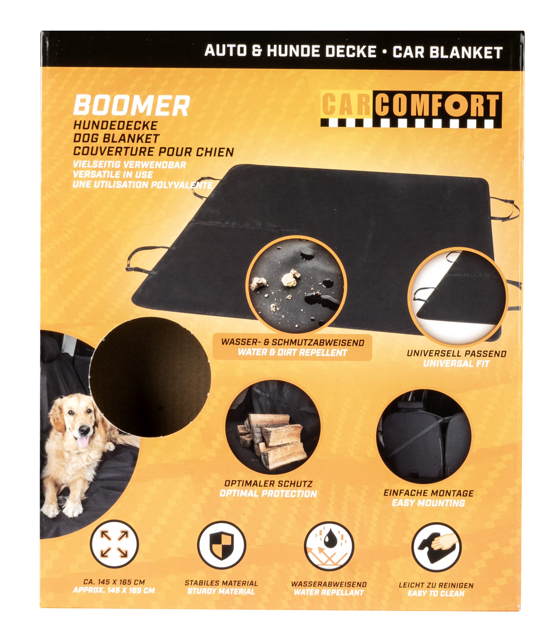 CarComfort Rückbankschondecke Boomer, schwarz CarComfort Rückbankschondecke Boomer, schwarz