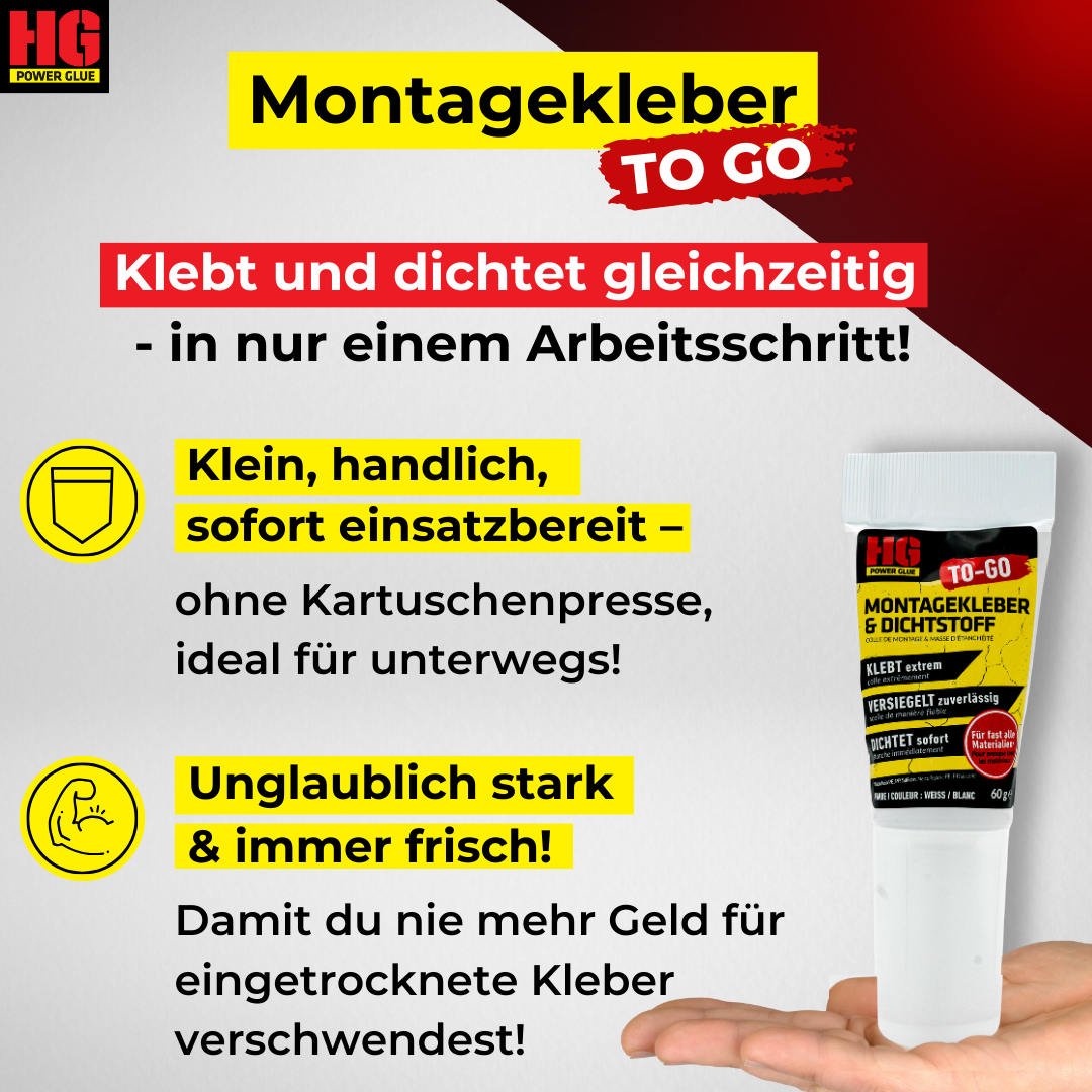 HG Montagekleber & Dichtstoff TO-GO, 60 g