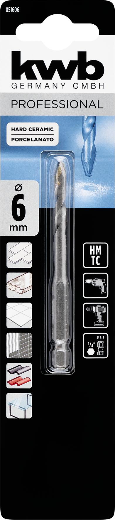 kwb Feinsteinzeugbohrer, 90 mm, Ø 6 mm kwb Feinsteinzeugbohrer, 90 mm, Ø 6 mm