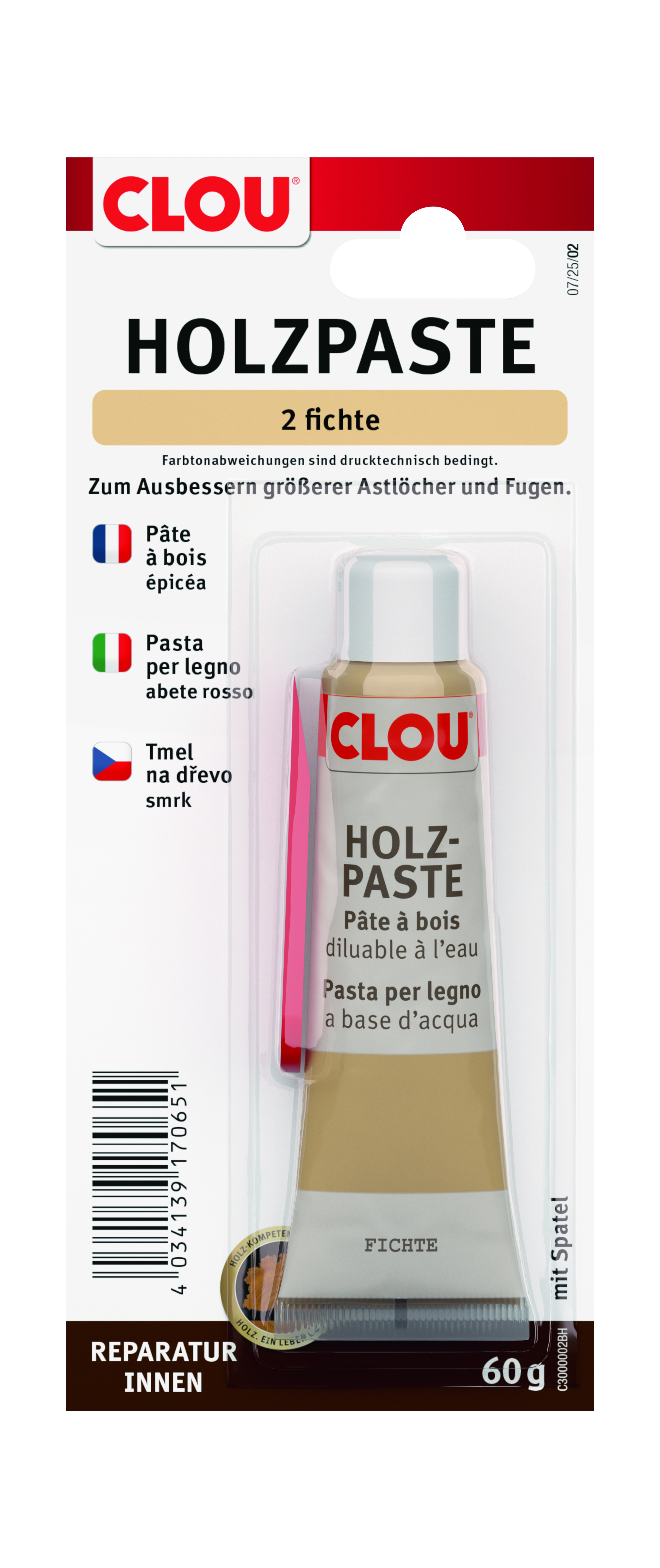 Clou Holzpaste Nr. 2 Fichte, 60 g Tube