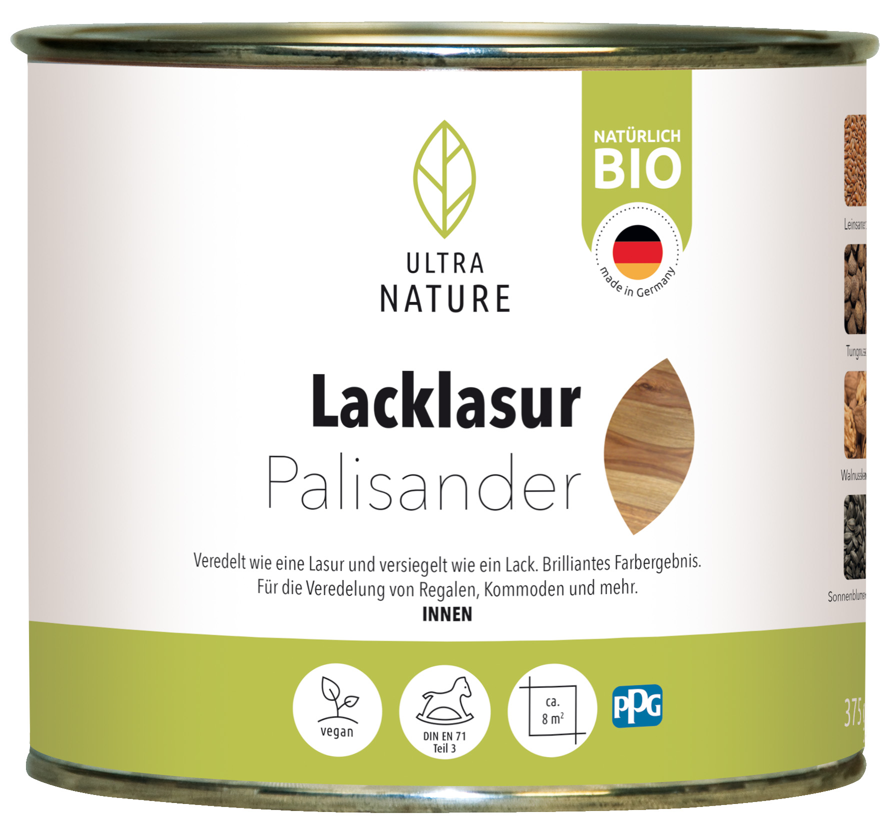 Ultra Nature Lacklasur Palisander, 0,375 l Ultra Nature Lacklasur Palisander, 0,375 l