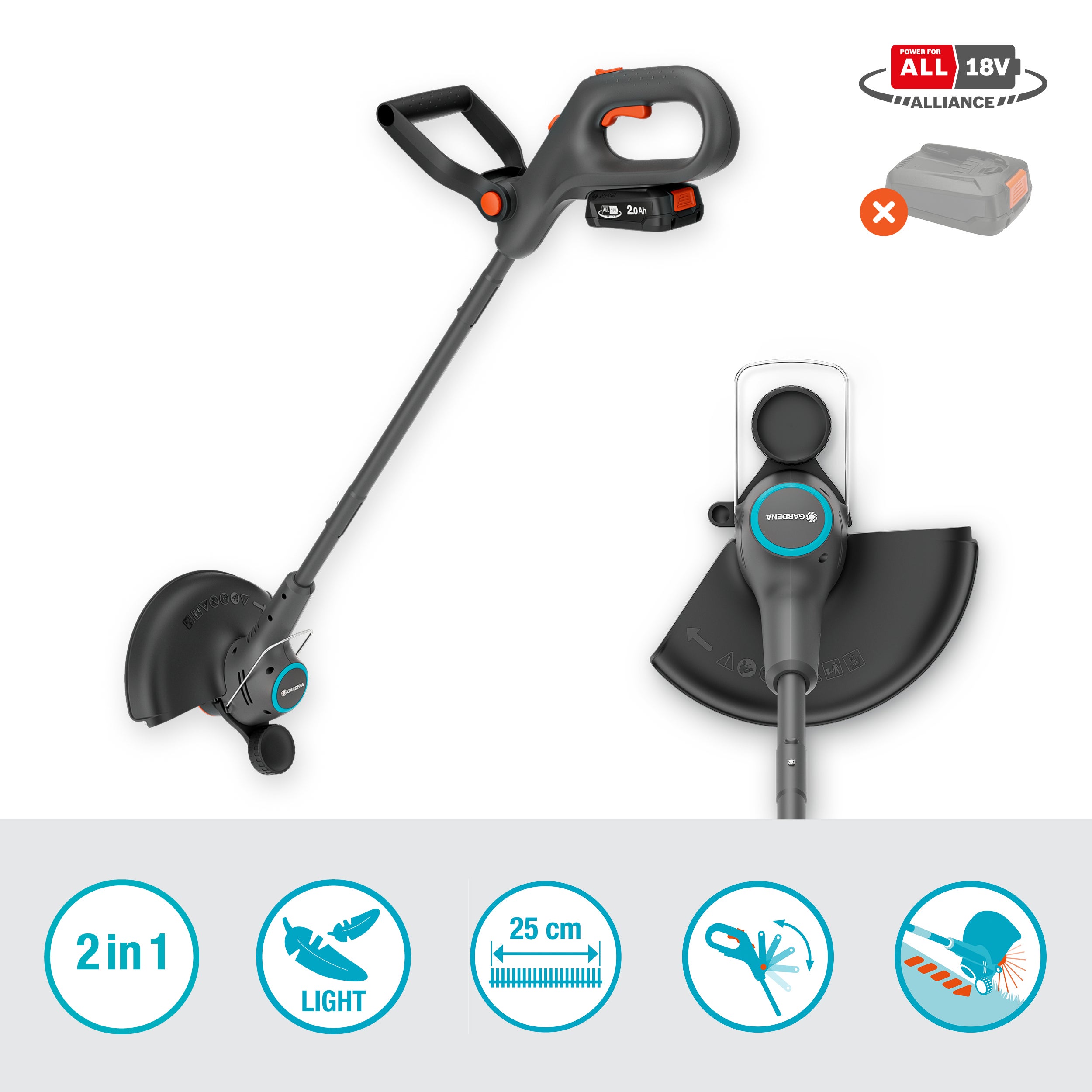 Gardena Akku-Trimmer EasyTrim 25/18V P4A solo Gardena Akku-Trimmer EasyTrim 25/18V P4A solo