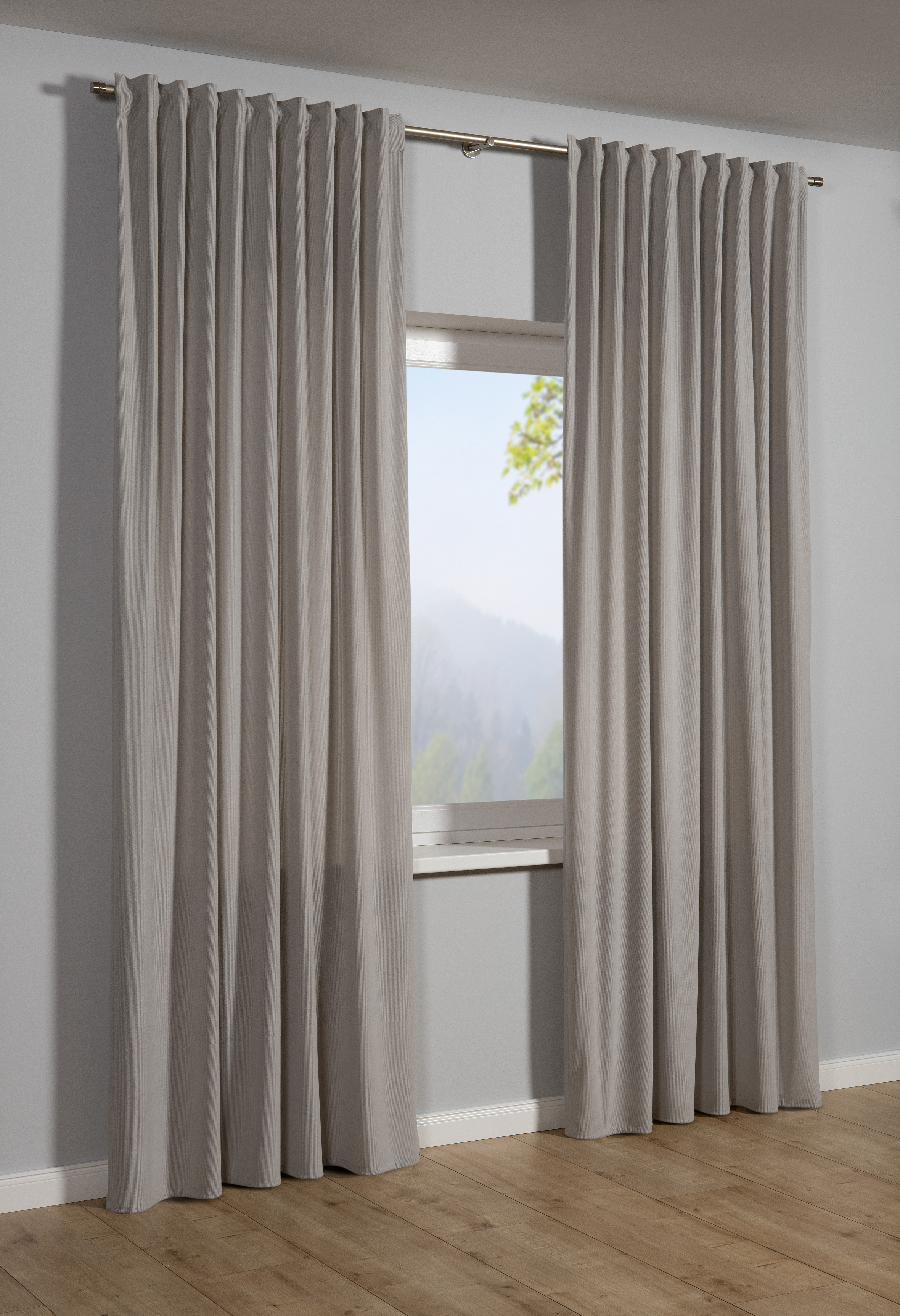 Sehlbach Schal mit Gardinenband silbergrau, 135 x 245 cm Sehlbach Schal mit Gardinenband silbergrau, 135 x 245 cm