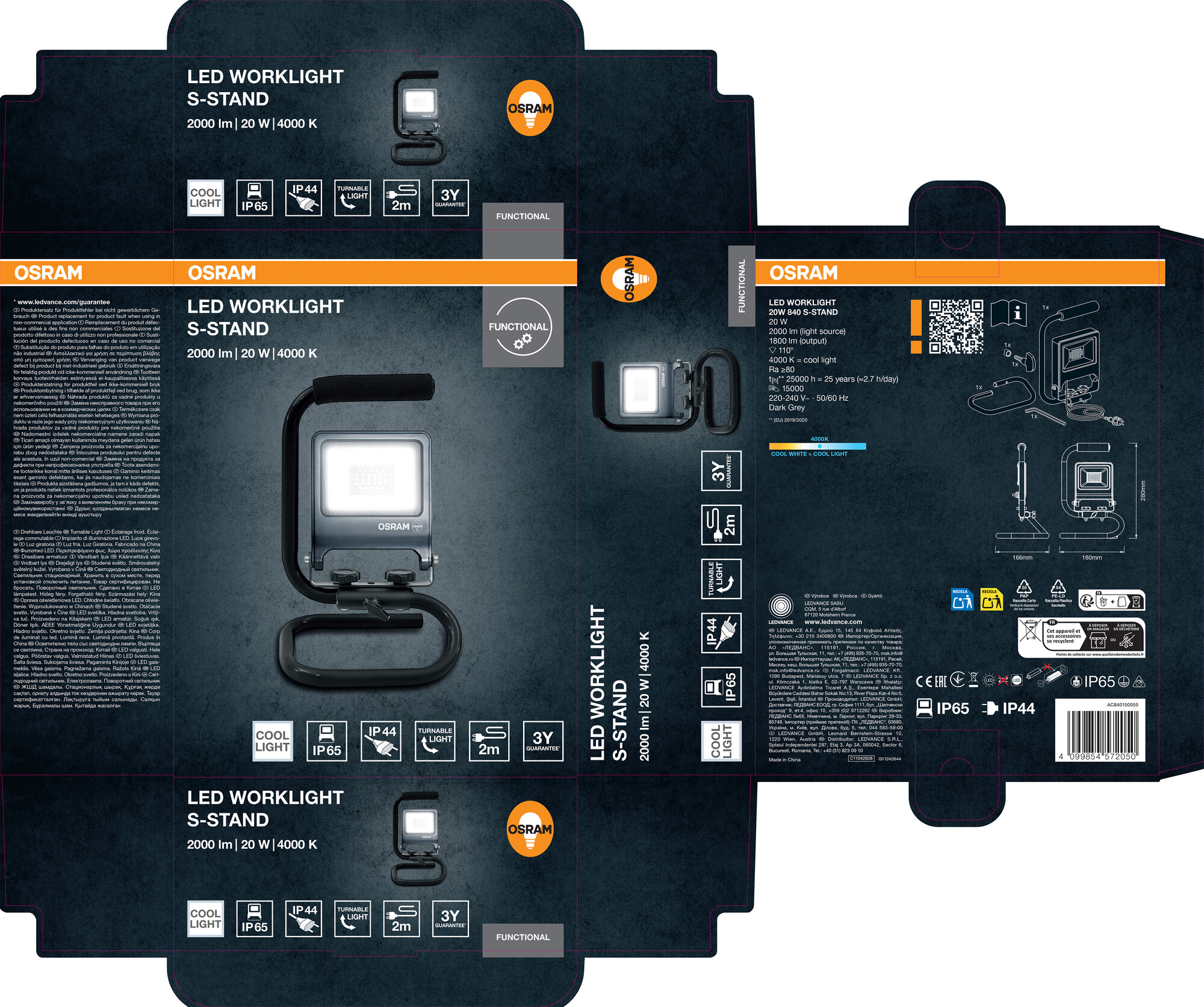 Osram Baustrahler "LED Worklight S-Stand", 20W