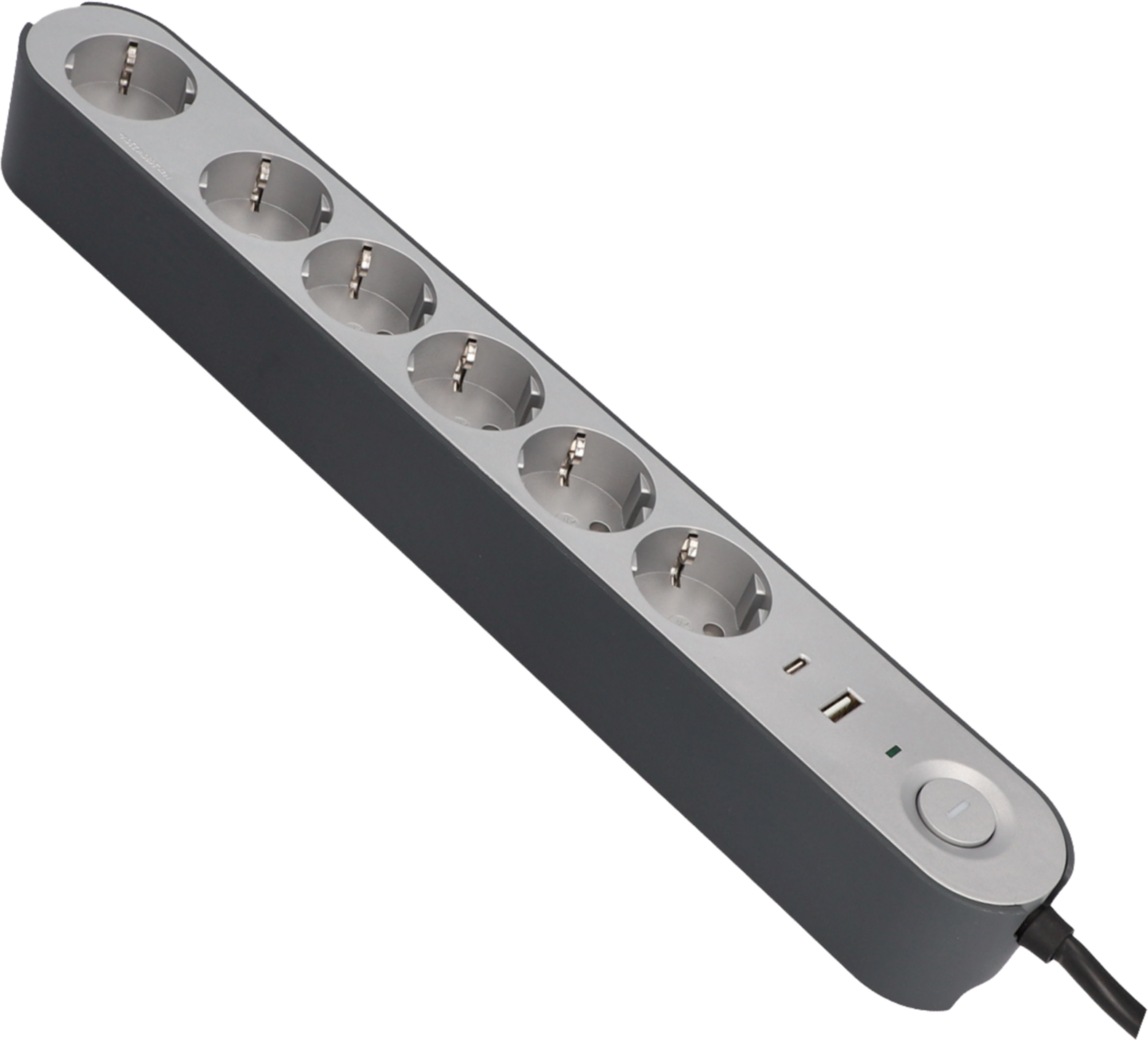 Unitec Steckdosenleiste Greenline, 6-fach + USB A/C und Schalter