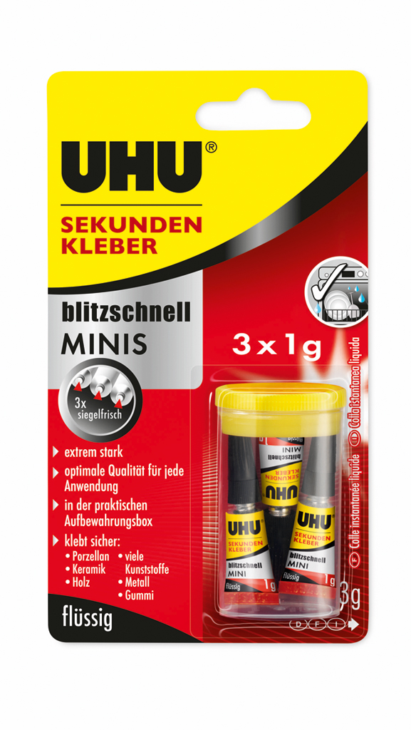4026700454154-UHU-SEKUNDENKLEBER-blitzschnell-MINIS-fl-ssig-3x1g-Blister-DE_FR_IT_577x1024px_E_NR-26692 Uhu Sekundenkleber blitzschnell minis, flüssig