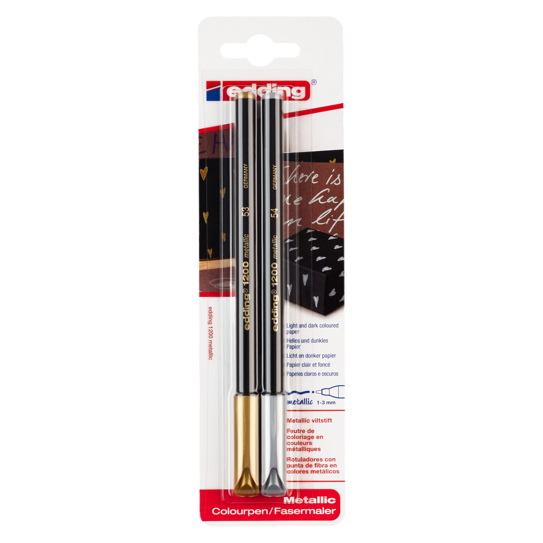 e-1200_2_gold_silber_4004764934263 Edding e-1200/2 colourpen, metallic