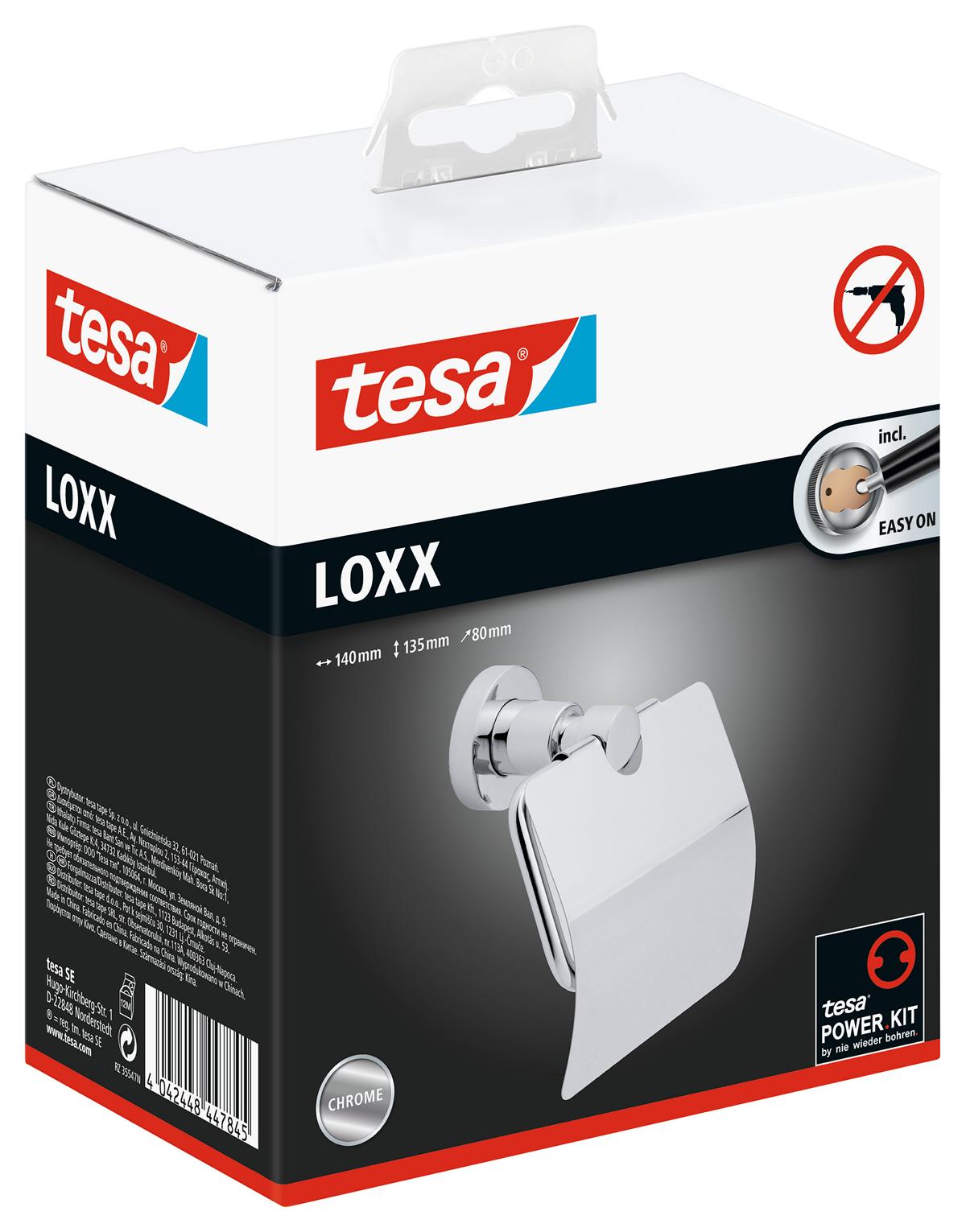 tesa Loxx Toilettenpapierhalter, mit Deckel