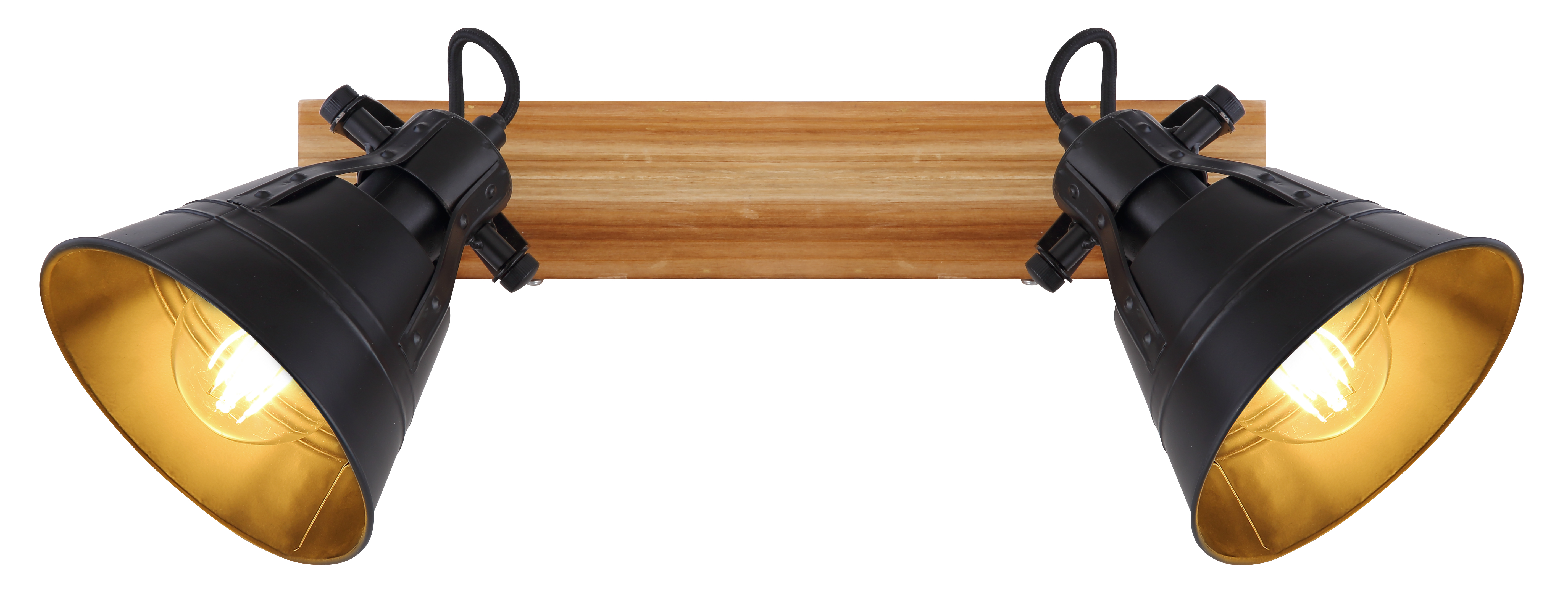 779573-5 Globo Strahler Holz Braun/schwarz zweiflammig