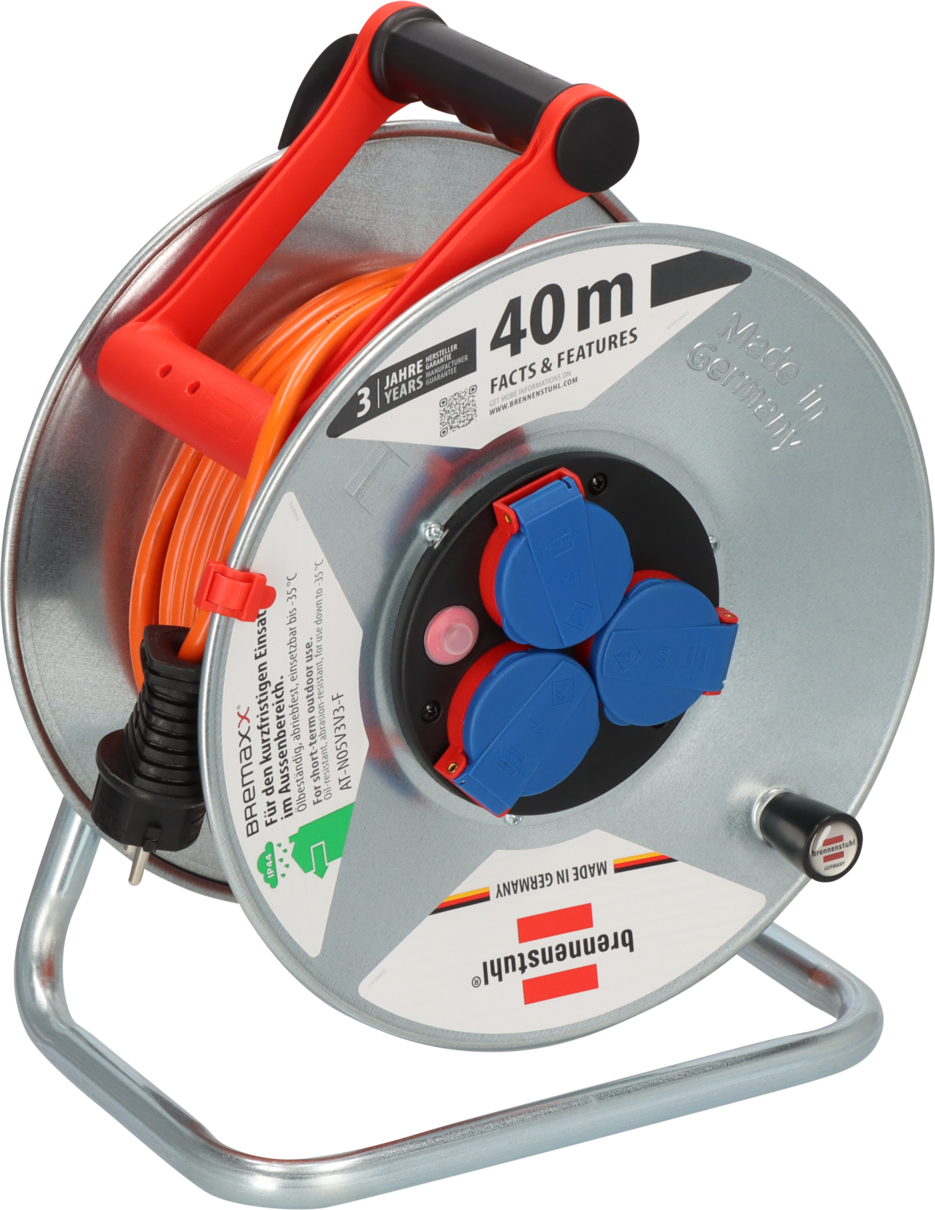 Brennenstuhl Garant S IP44 Kabeltrommel, 40 m Kabel in orange Brennenstuhl Garant S IP44 Kabeltrommel, 40 m Kabel in orange