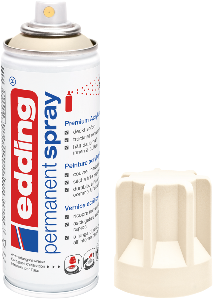 Edding 5200 Permanentspray Premium Acryllack hellelfenbein matt Edding 5200 Permanentspray Premium Acryllack hellelfenbein matt