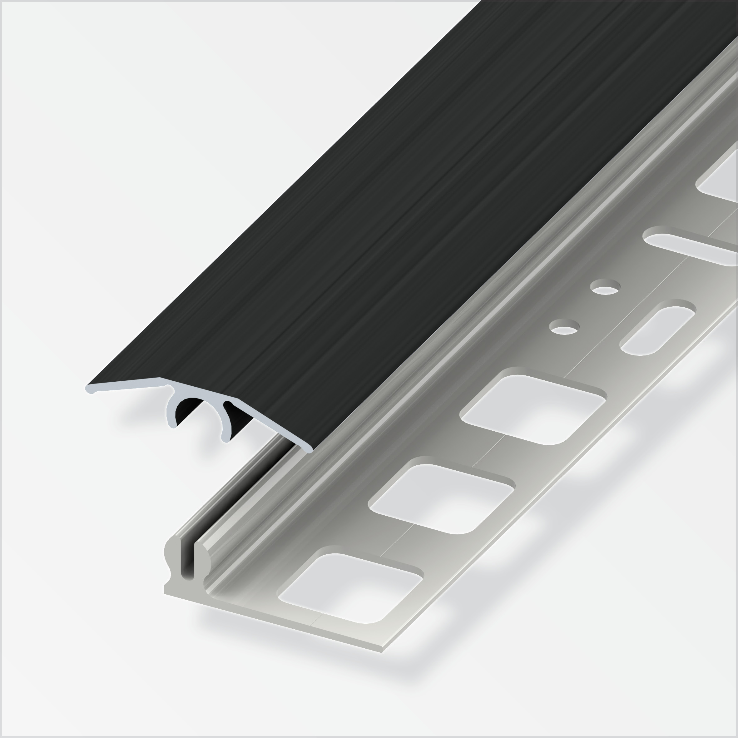 635669_U-bergangs-Profil Alfer clipstech®-mini-Komplett-Set, 25 mm, schwarz