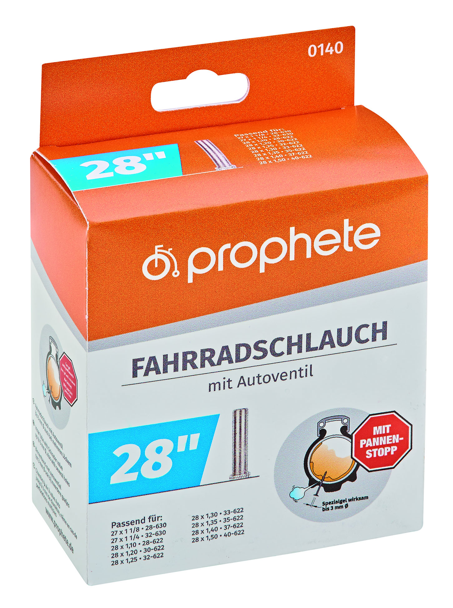Prophete FAHRRADGRUPPENSCHLAUCH 28"/27" AUTOVENTIL