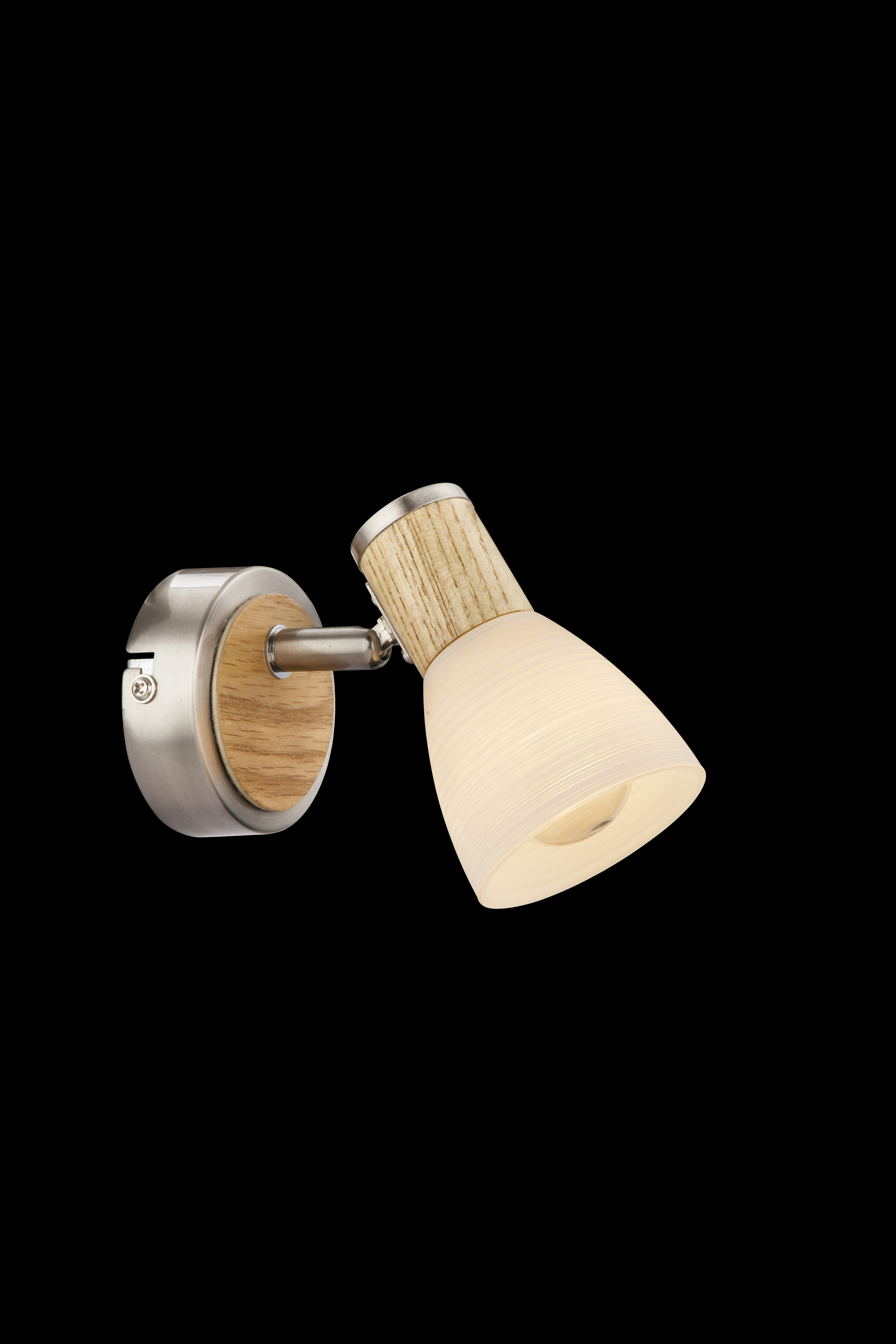 GLOBO STRAHLER 1XE14 NICKEL HOLZ GLAS