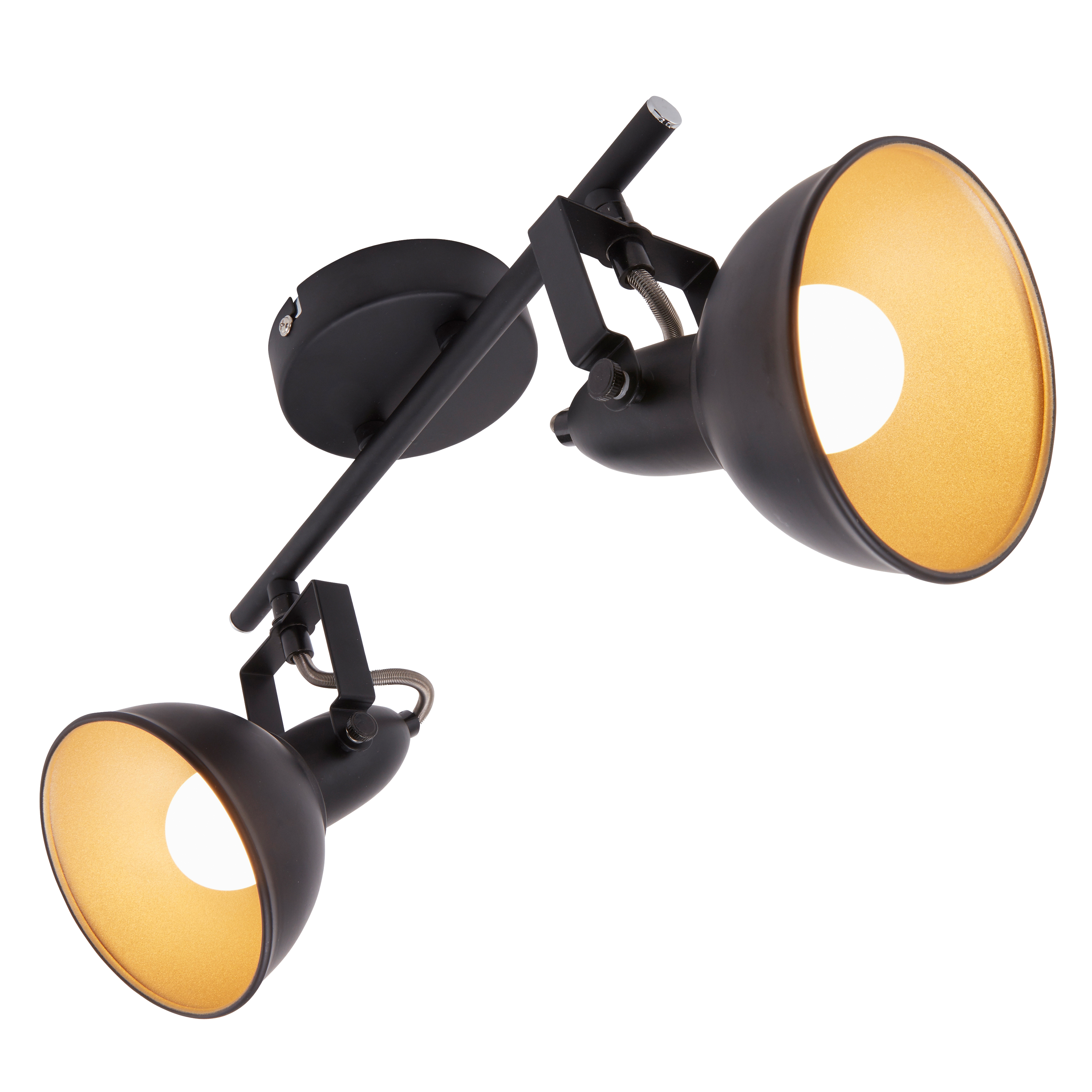 167912-2 BRILONER SCHIENE 2XE14 SCHWARZ GOLD/METALL
