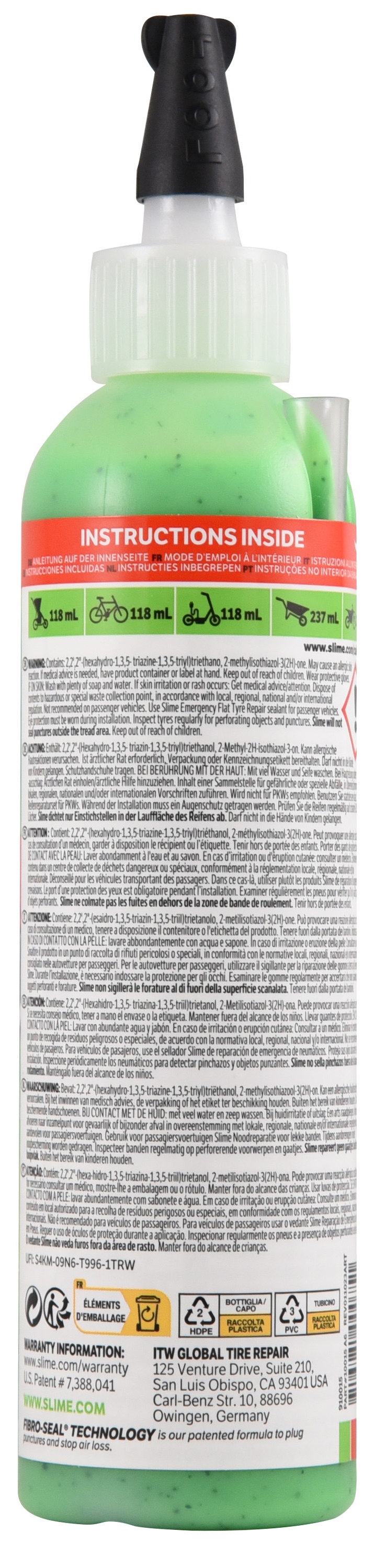 Slime Reifendichtmittel für Schlauchreifen, 237 ml Slime Reifendichtmittel für Schlauchreifen, 237 ml