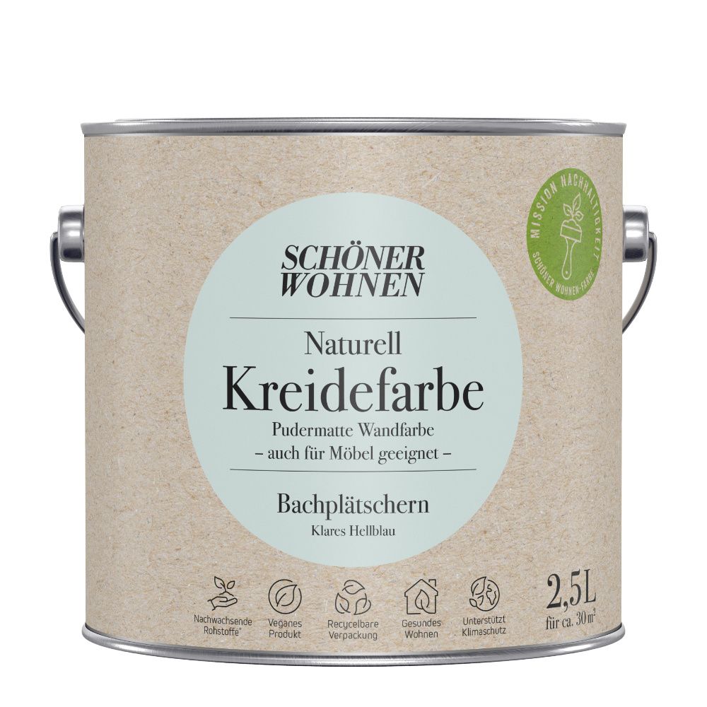 Schöner Wohnen Naturell Kreidefarbe, bachplätschern, 2,5L Schöner Wohnen Naturell Kreidefarbe, bachplätschern, 2,5L
