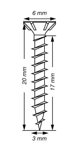 SPAX Universalschraube, 3 x 20 mm, Vollgewinde, Senkkopf, T10, S-Spitze, WIROX - 1191010300203