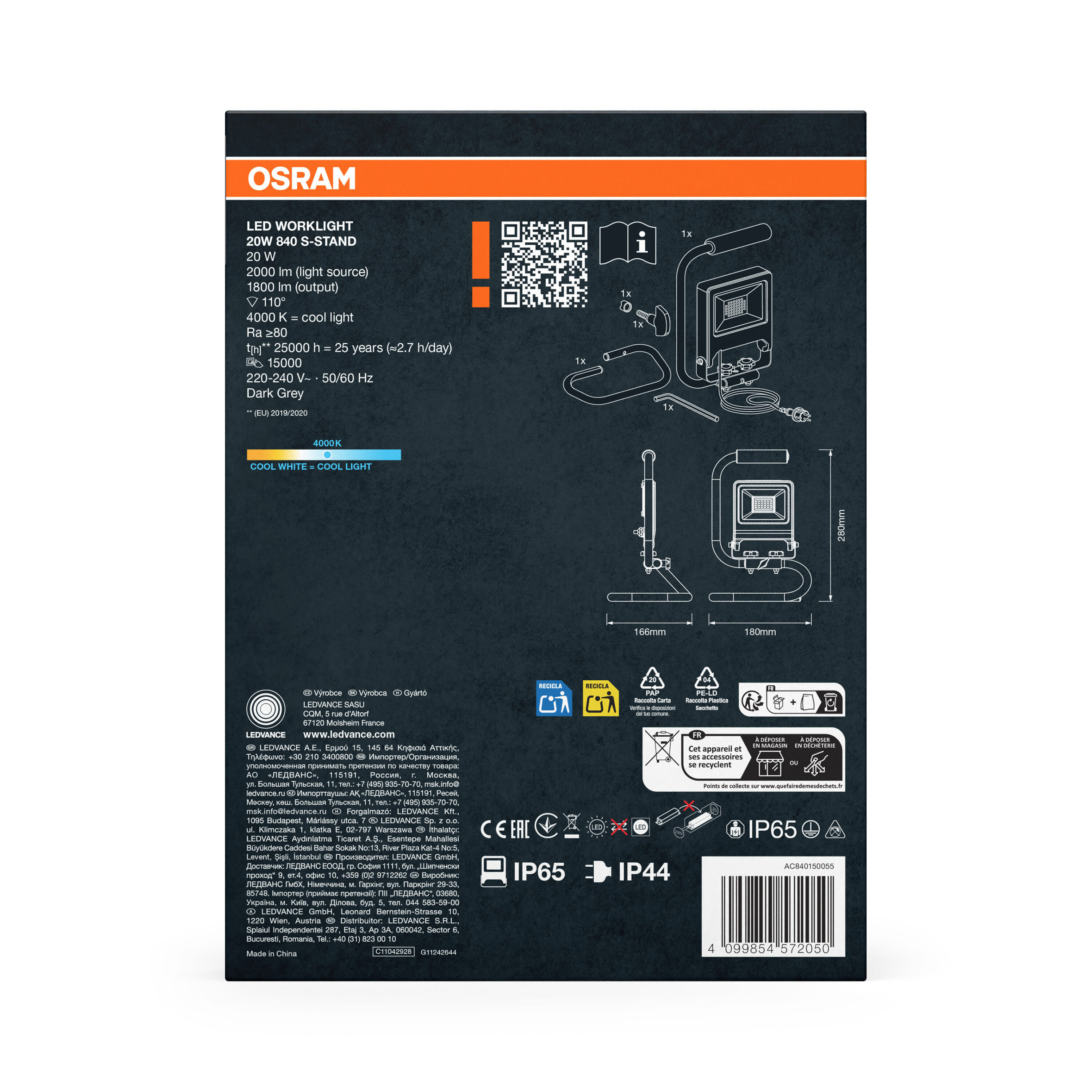 Osram Baustrahler "LED Worklight S-Stand", 20W