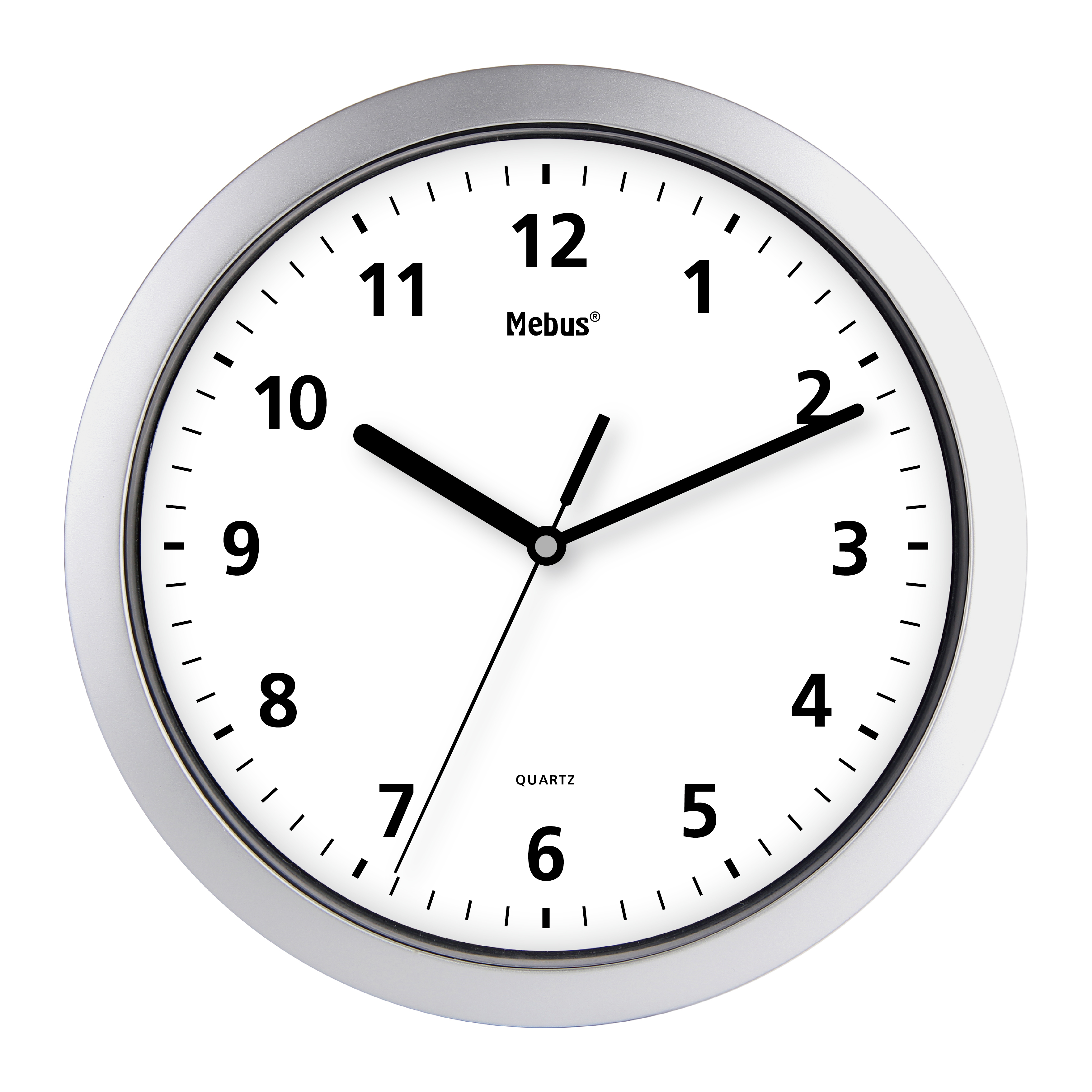 Mebus Quarzwanduhr, Ø 25 cm, weiß Mebus Quarzwanduhr, Ø 25 cm, weiß