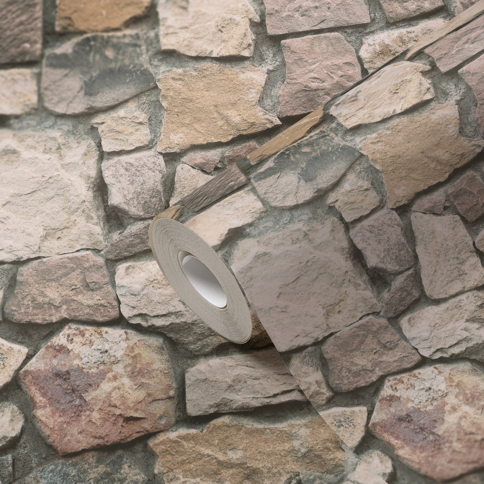A.S. Création Vliestapete, natursteinoptik beige grau – steinmauer-look im rustikalen stil