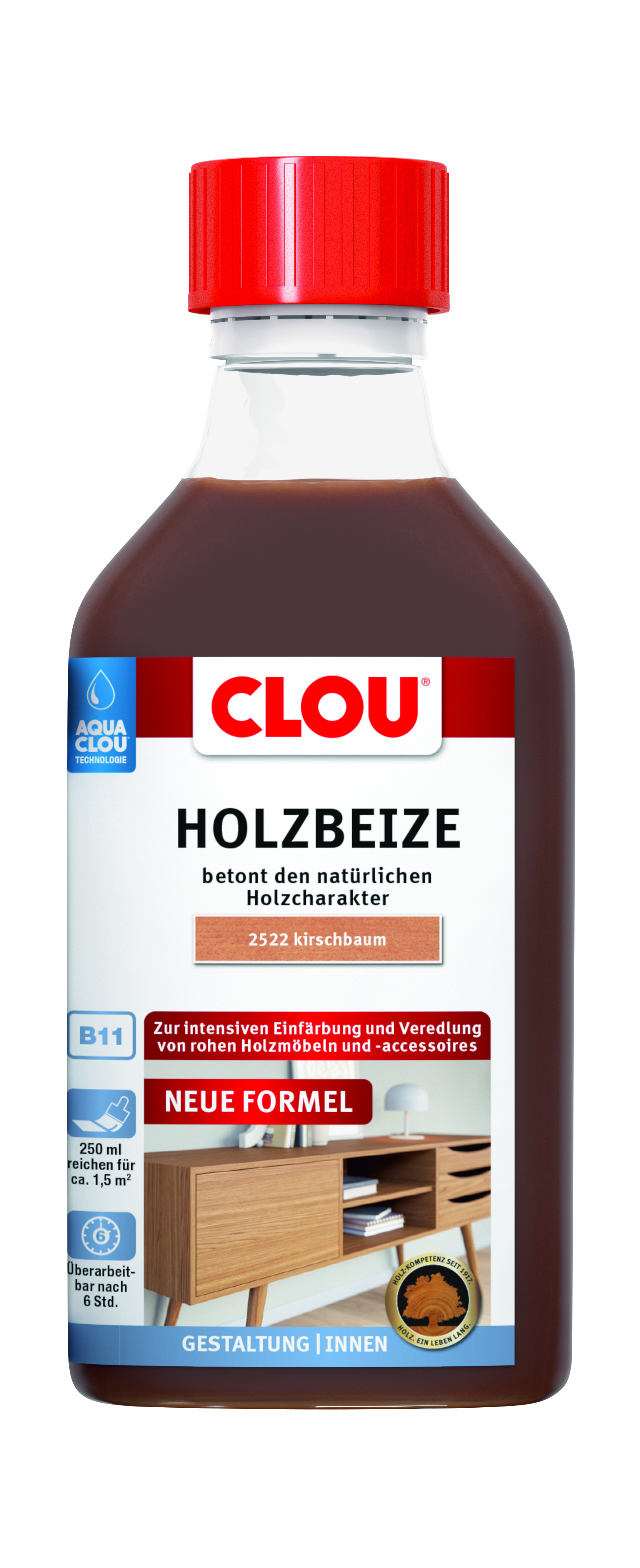 AQUA CLOU® Holzbeize Nr. 2522 Kirschbaum, 250 ml