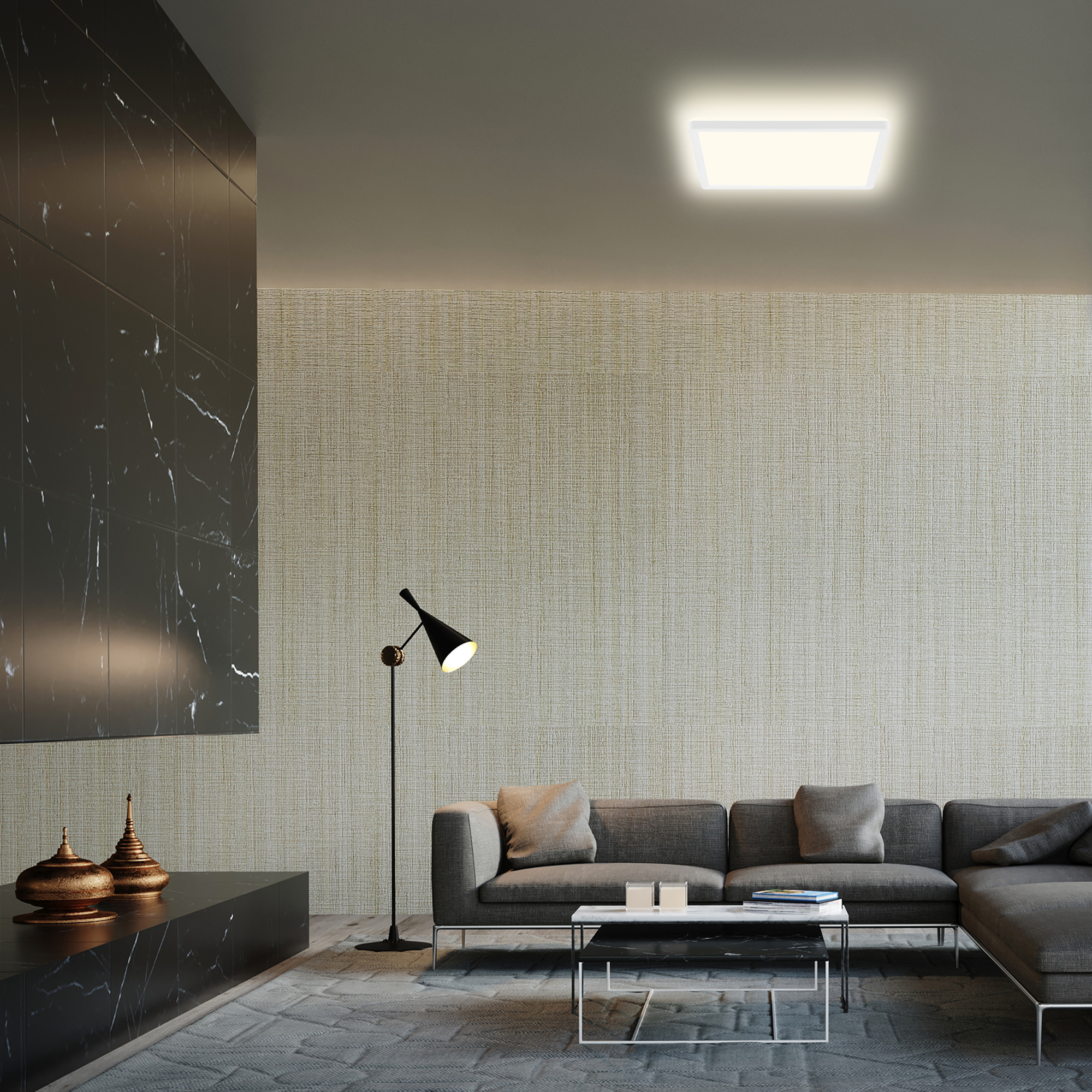 172709-4 Briloner Slim LED Deckenleuchte, 42x42 cm, eckig