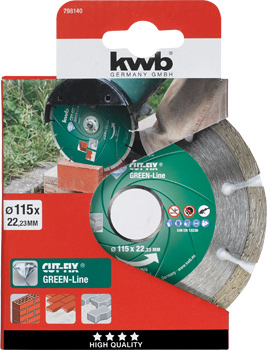798140-300 Kwb Diamant-Trennscheibe Green-Line, 115 mm