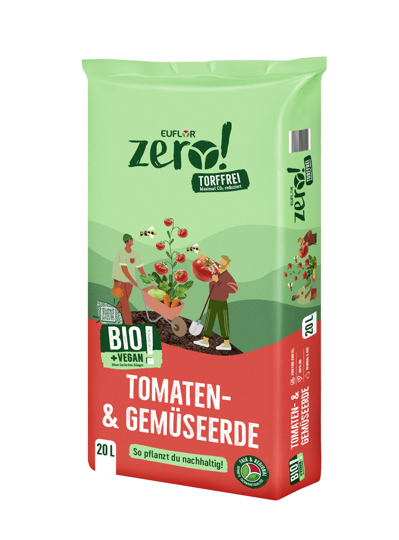 4008089017236_Zero_20L_Tomaten-und-Gem-seerde_3D Euflor zero! Bio Tomaten- & Gemüseerde, 20 L