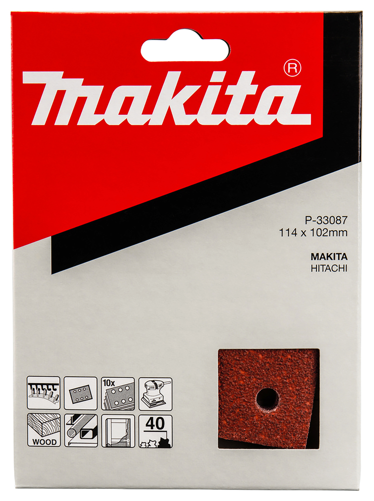 Makita Schleifpapier P40 102x114 mm, Klett Makita Schleifpapier P40 102x114 mm, Klett