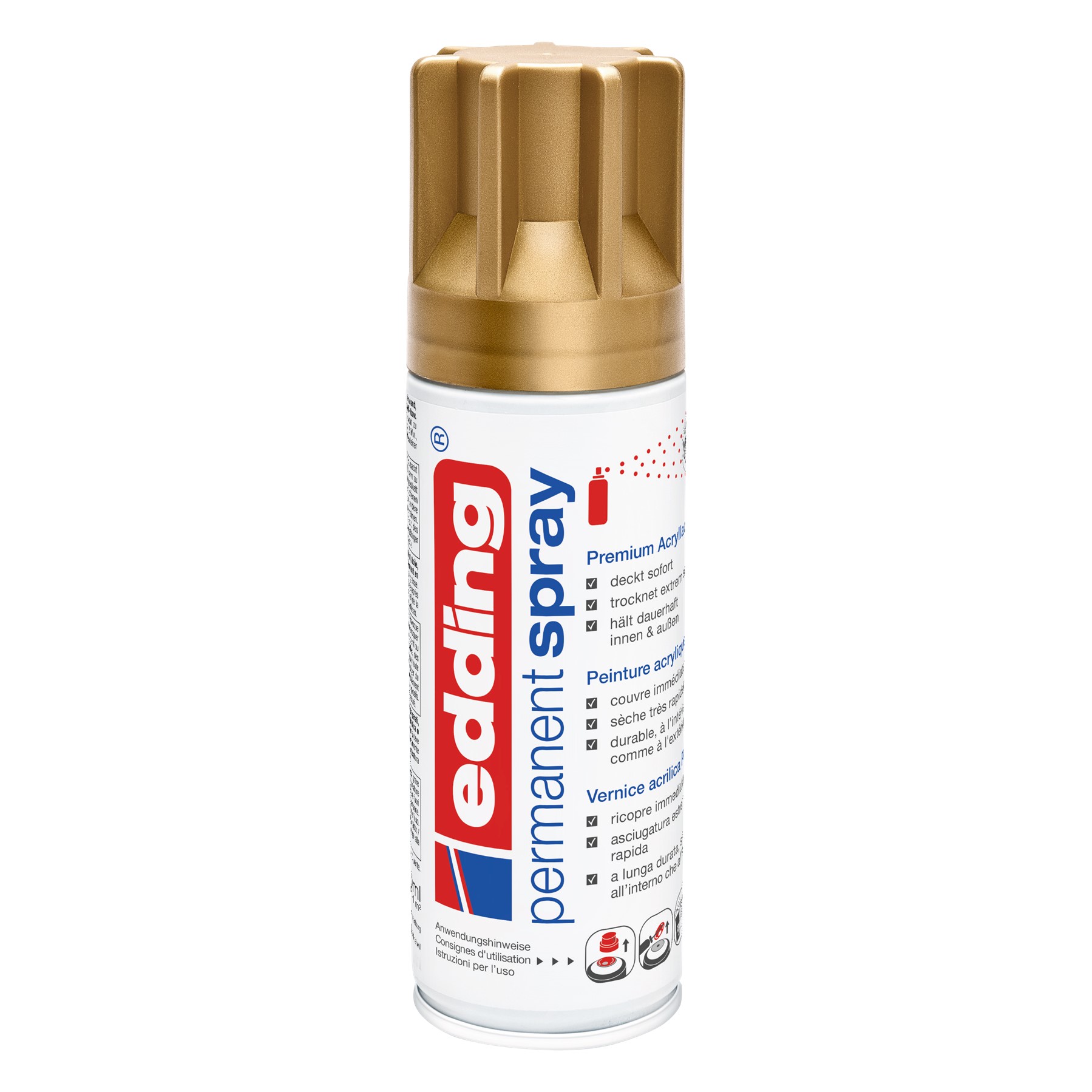 e-5200_gold_4004764957026 Edding Permanentspray 5200, reichgold