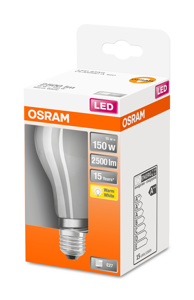 OSRAM LEUCHTMITTEL LED CLA150 MATT 15W/827 E27 230V
